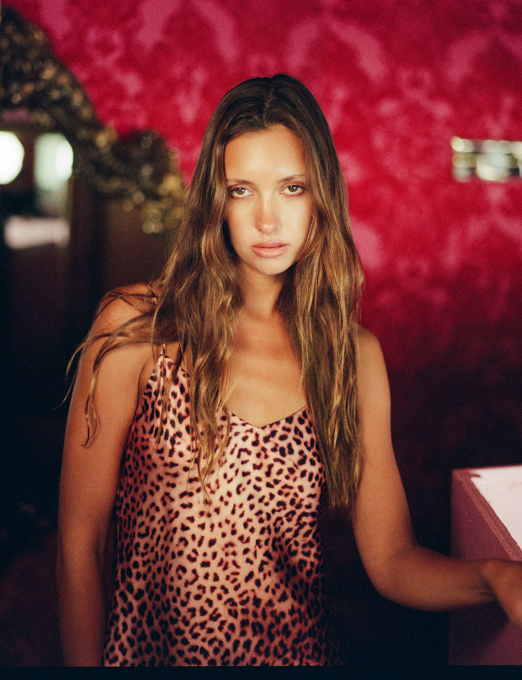 Basic Cami - Moss Leopard
