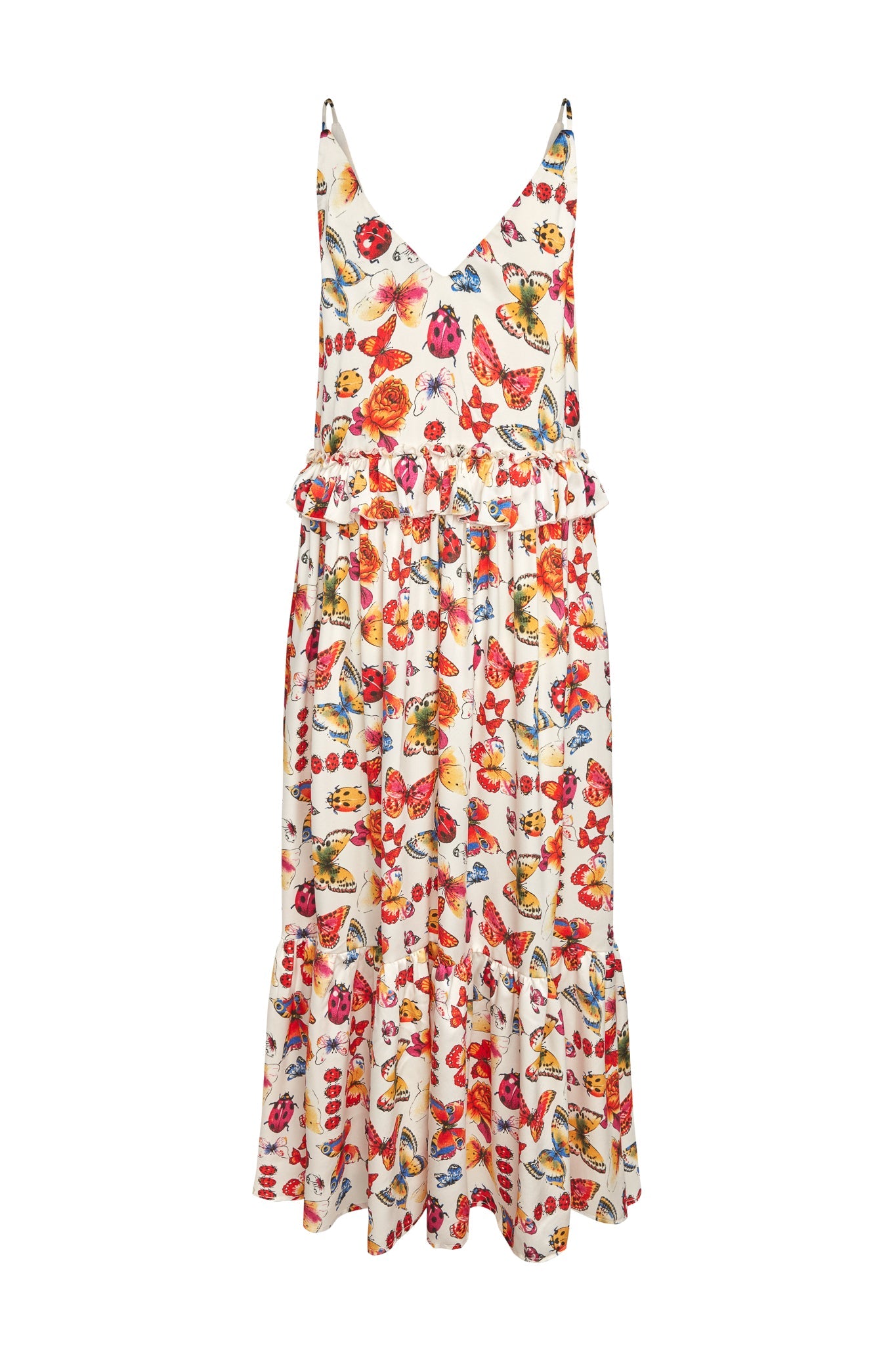 Olivia Plunge Dress - Ladybug