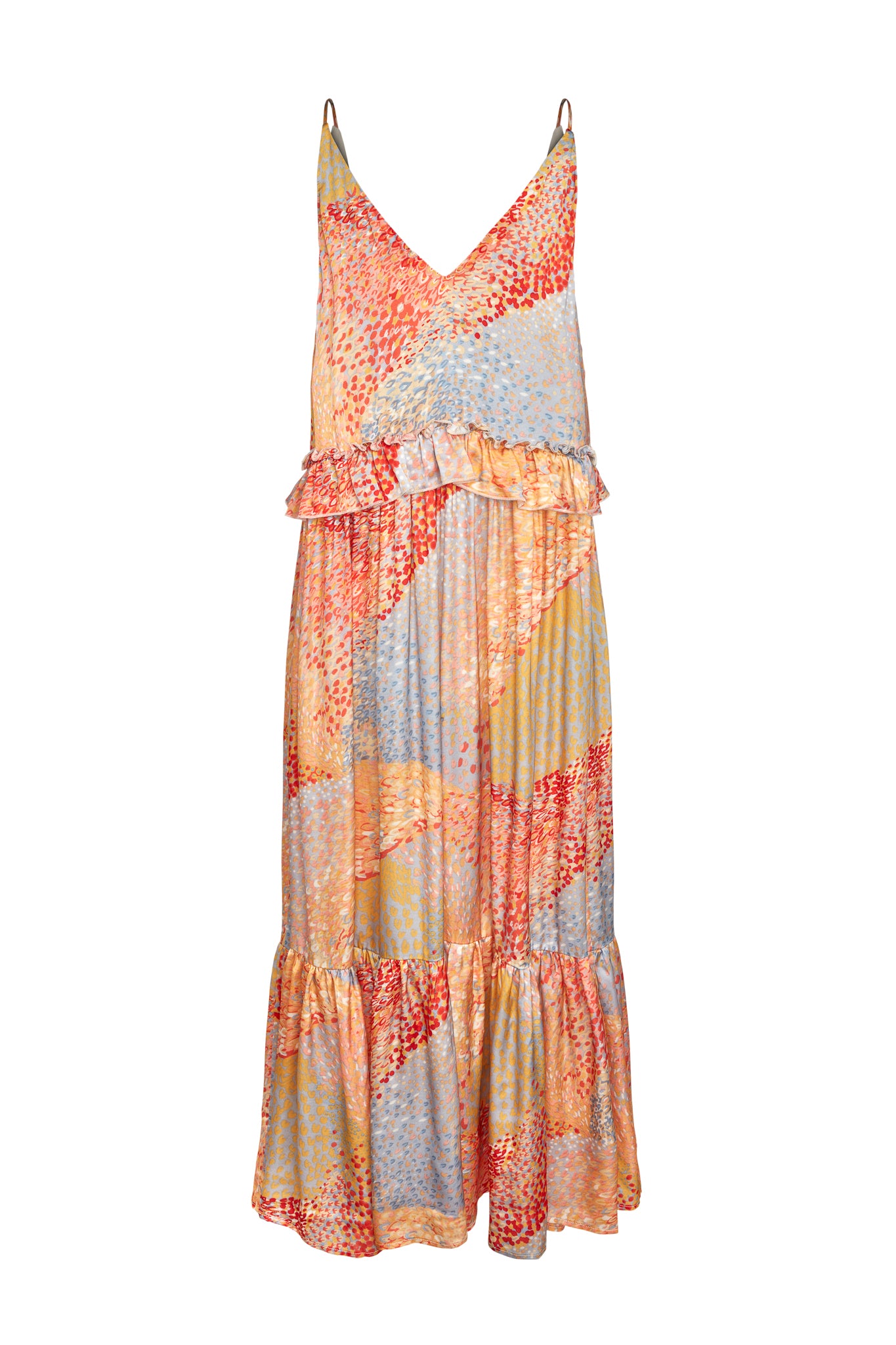 Olivia Plunge Dress - Warm Cosmos