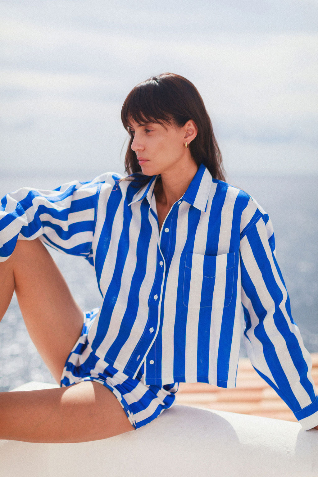 Natalie Blouse - Blue Stripe