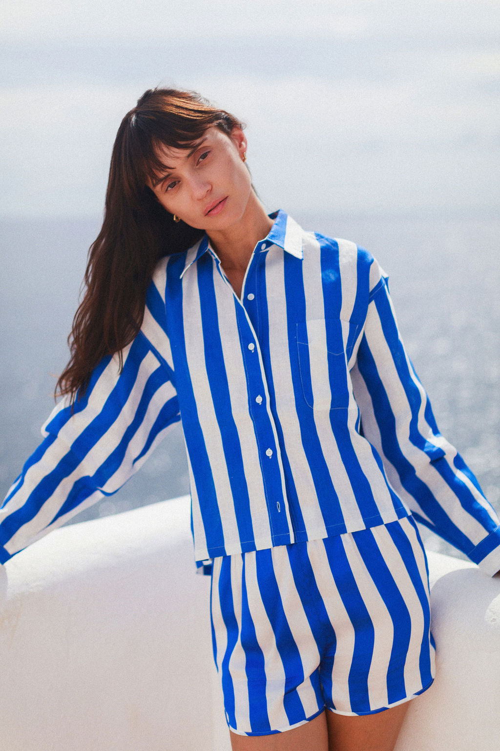 Silk Short - Blue Stripe
