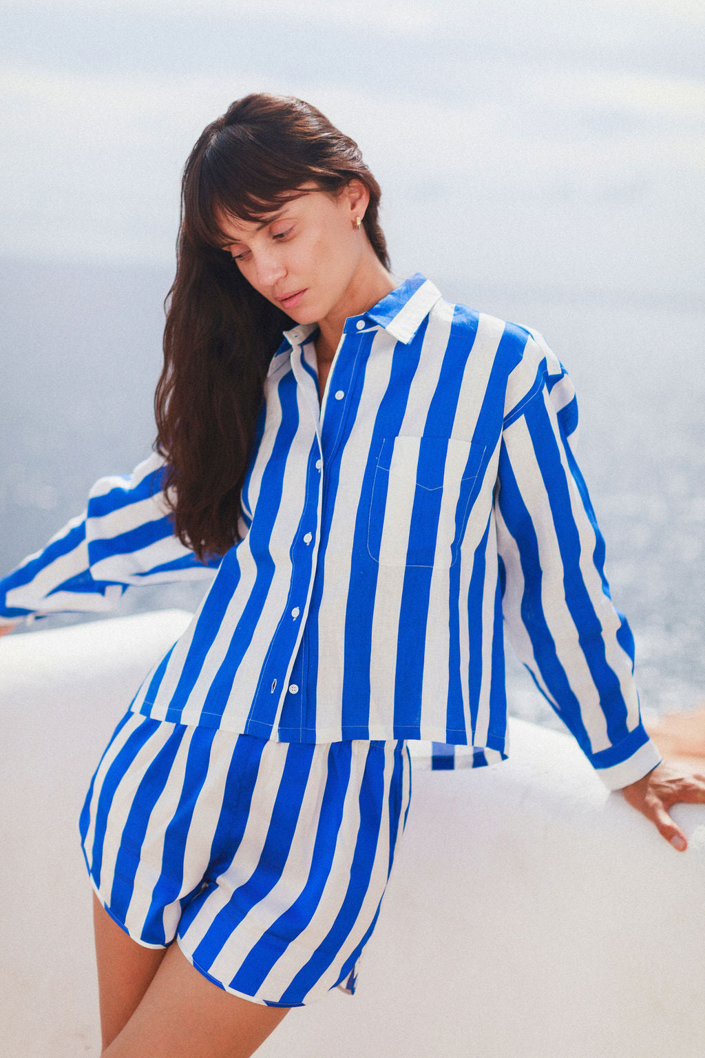 Natalie Blouse - Blue Stripe