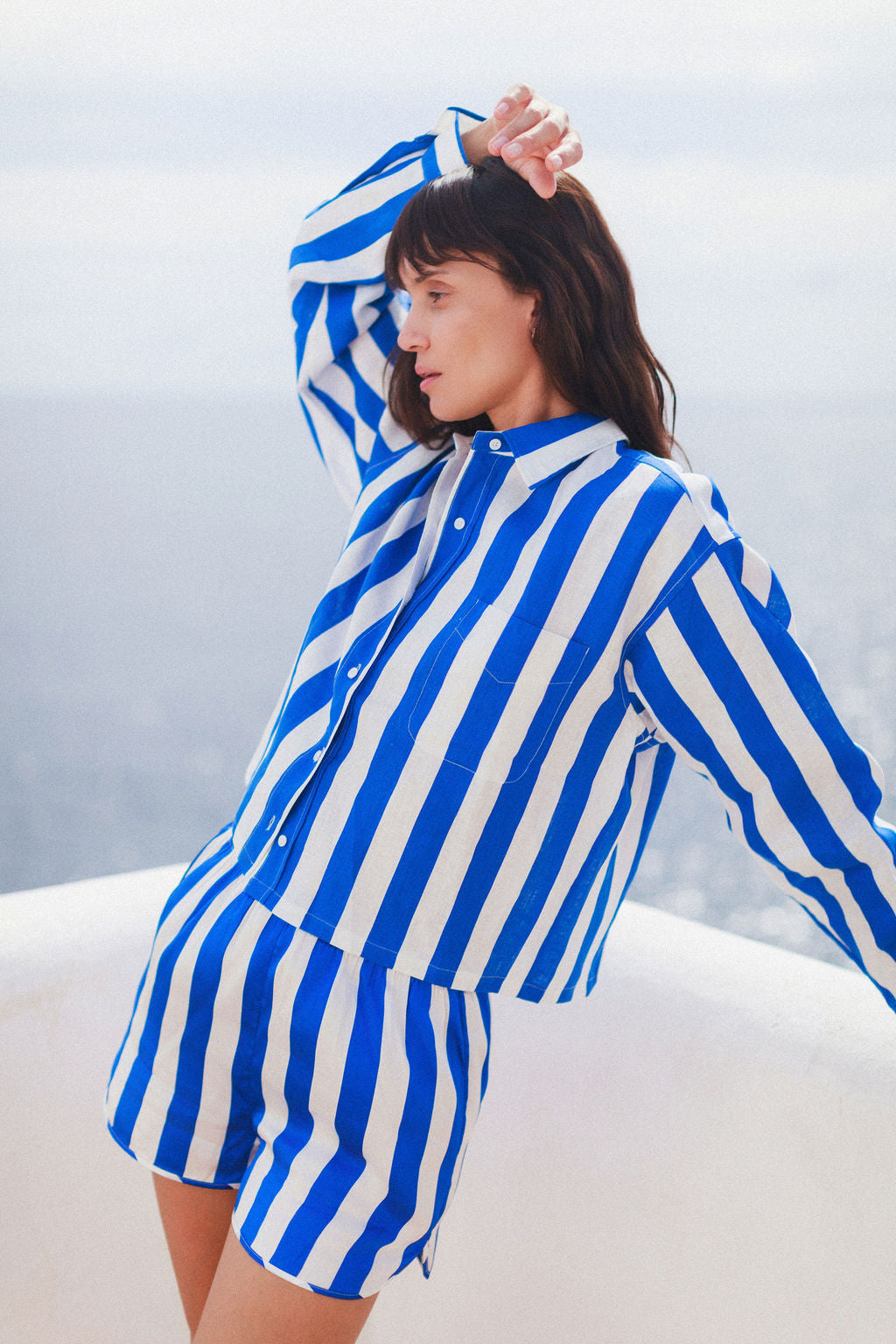 Silk Short - Blue Stripe
