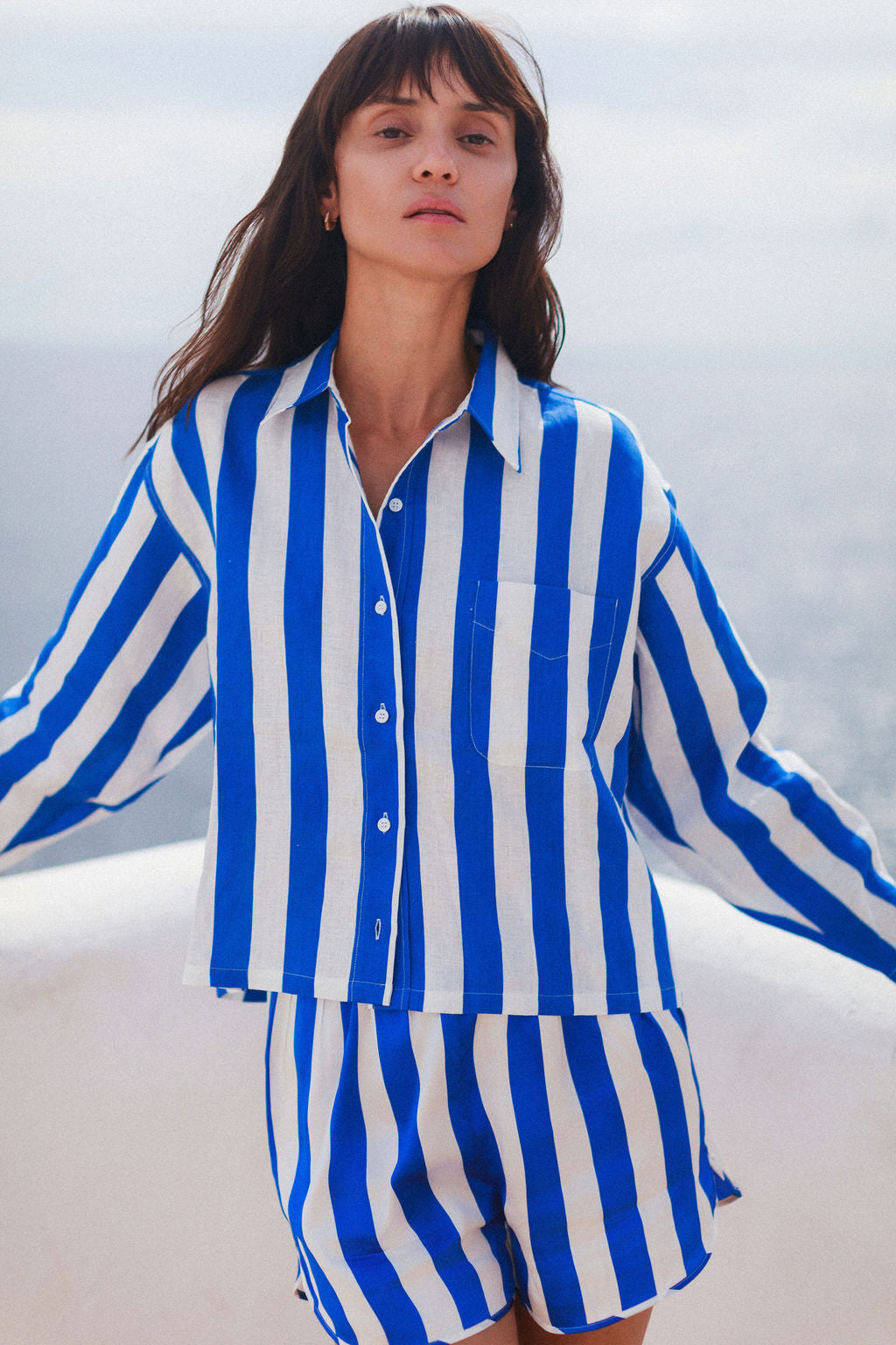 Silk Short - Blue Stripe