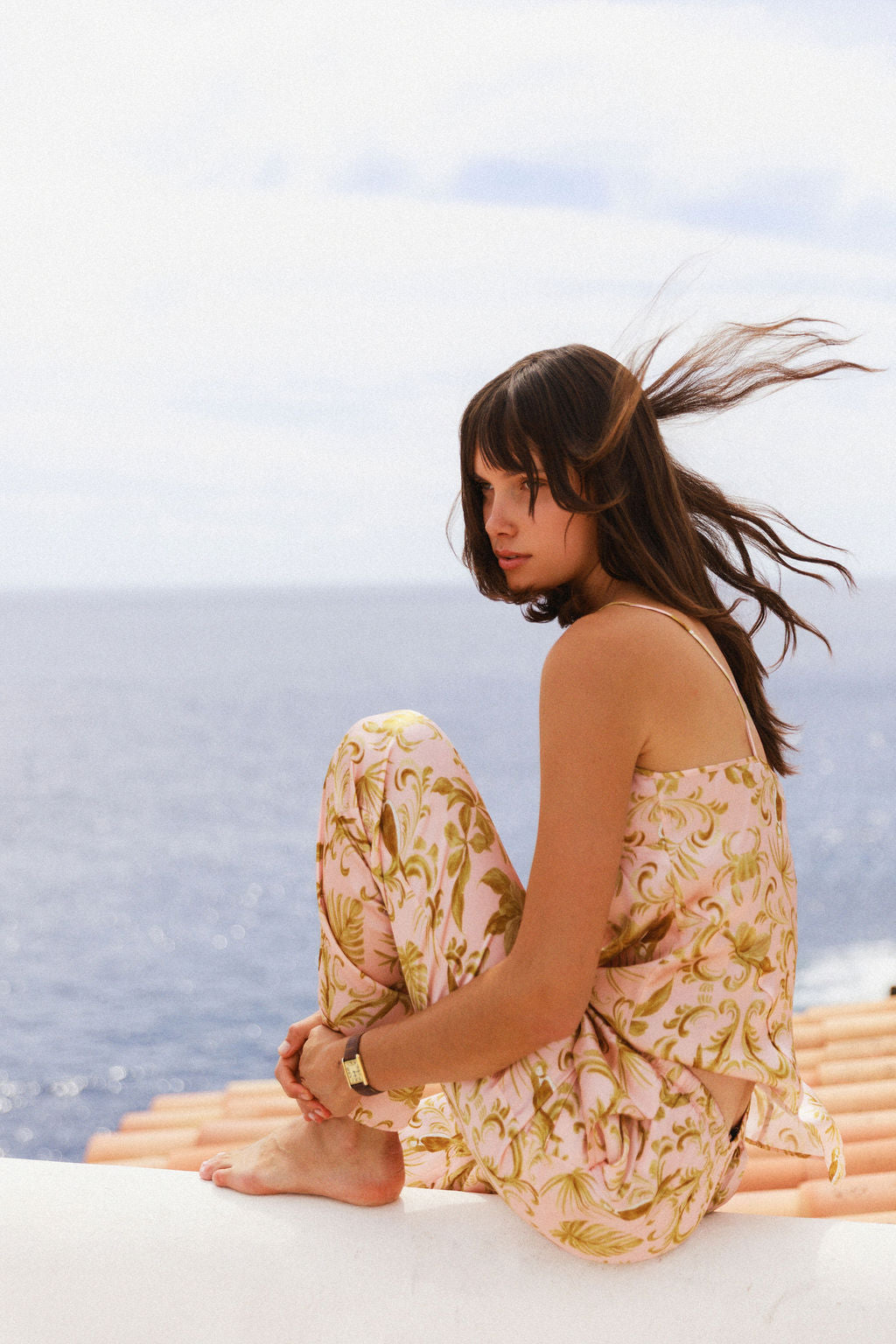 Parisa Silk Pant - Island Motif