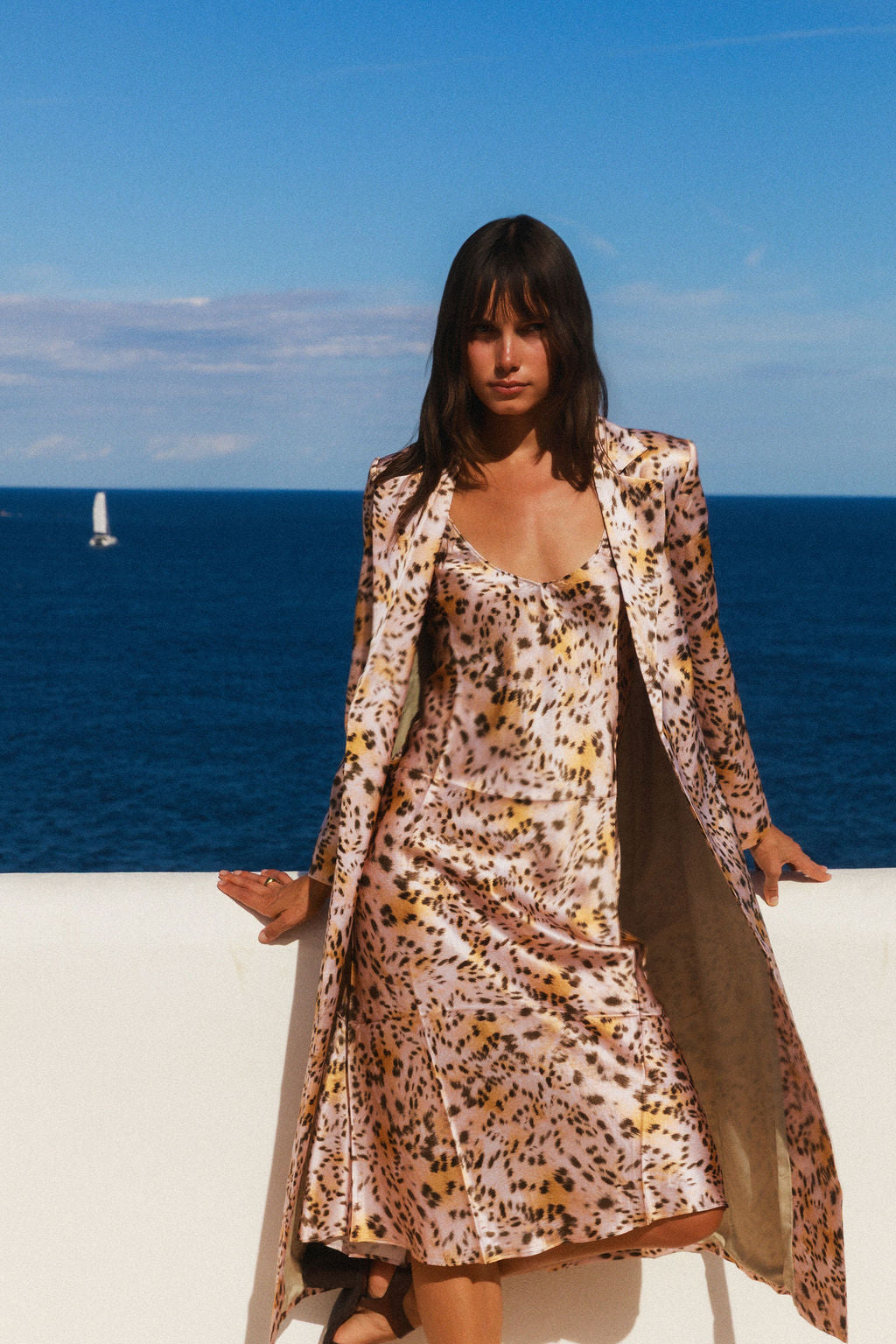 Emma Slip Dress - Blush Leopard