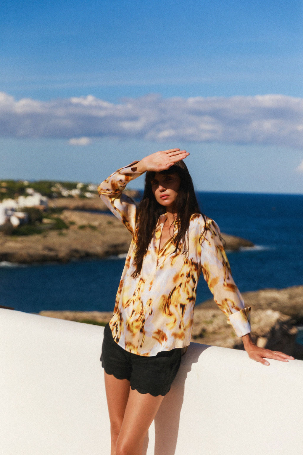 Daria French Cuff Silk Blouse - Wild Horse