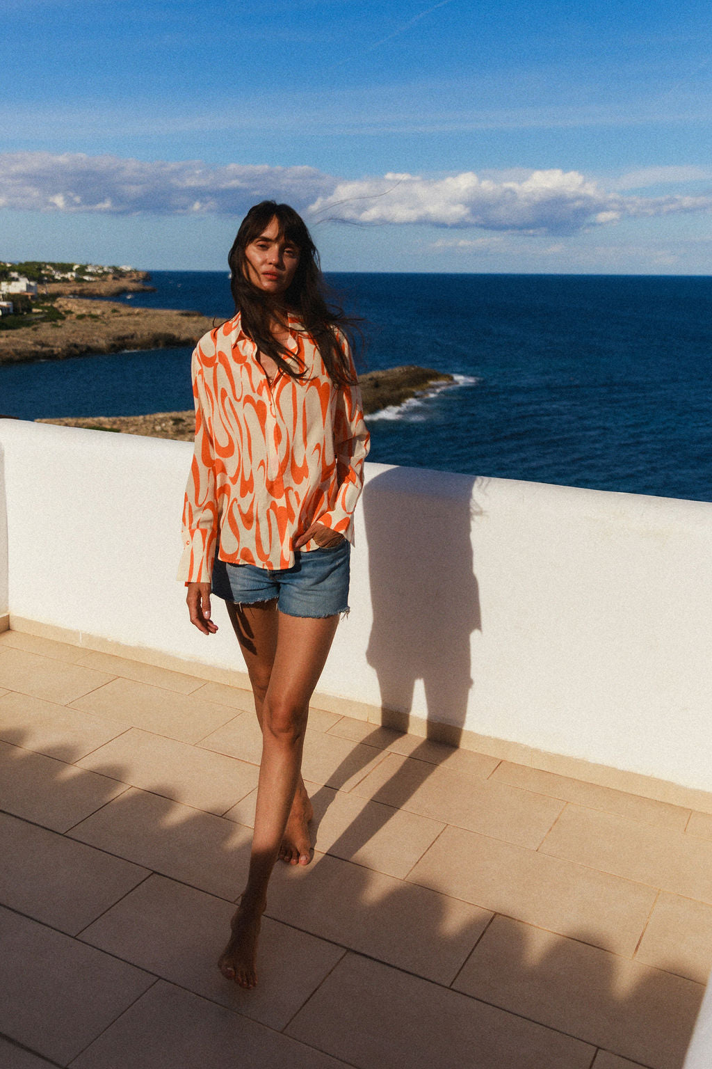 Daria French Cuff Silk Blouse - Valencia