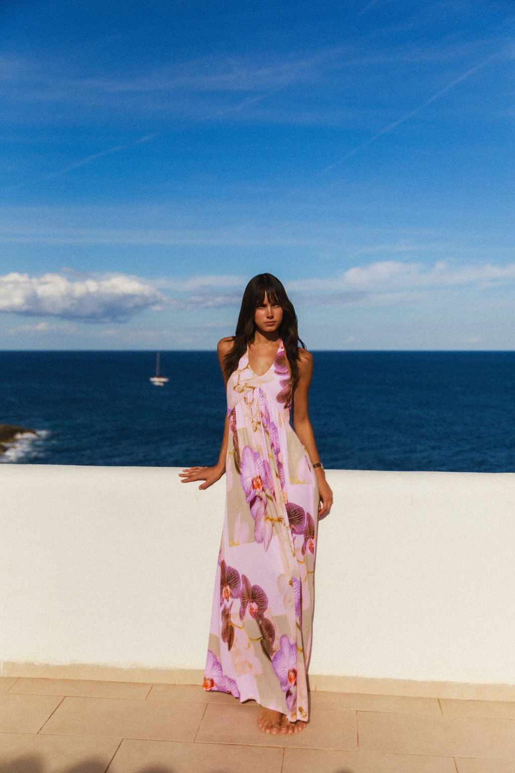 Anna Halter Dress - Lavender Orchid