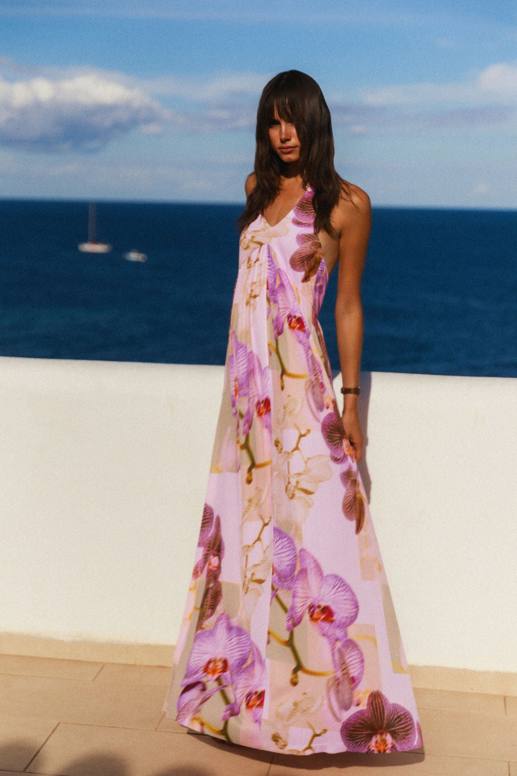 Anna Halter Dress - Lavender Orchid