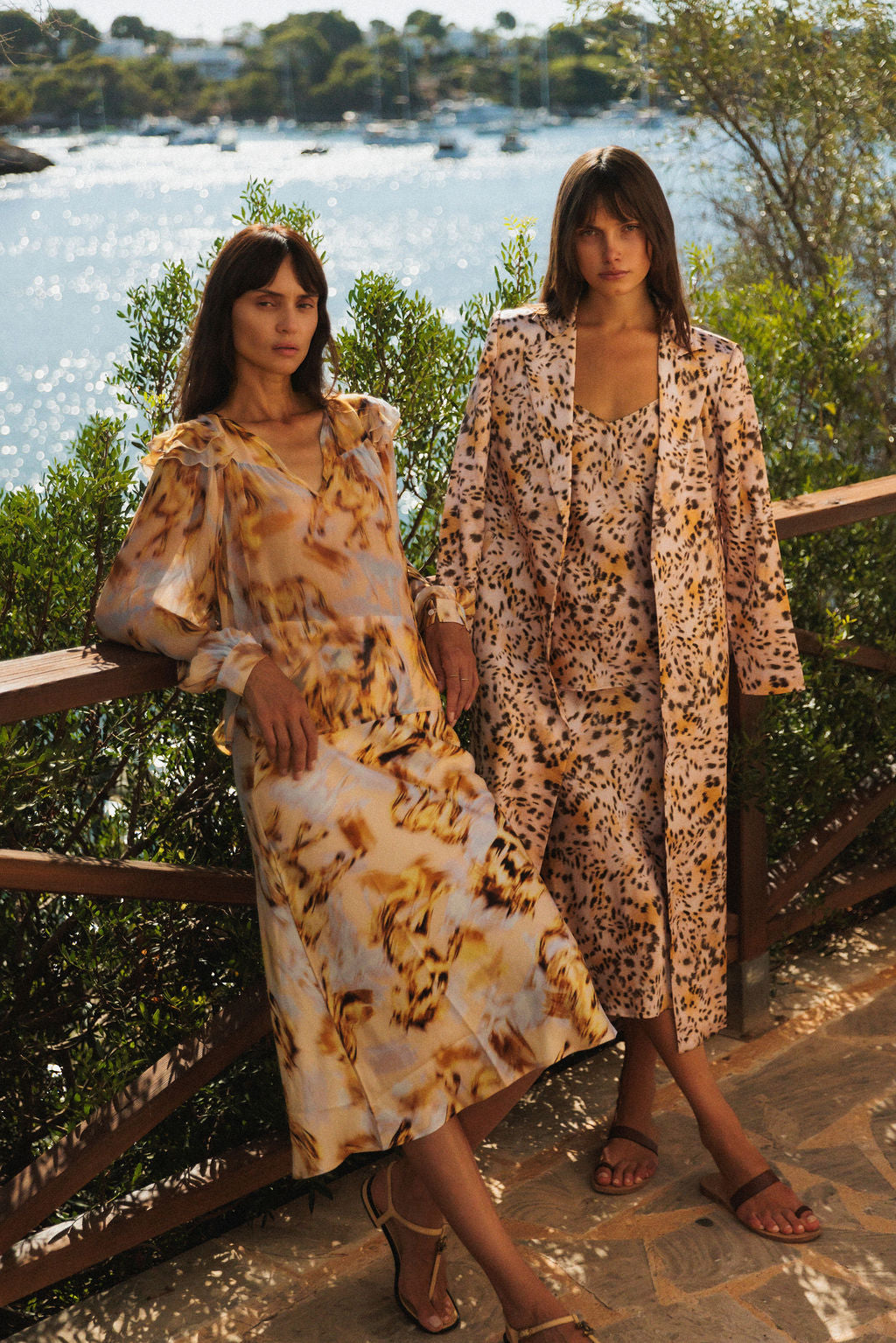 Long Silk Coat - Blush Leopard