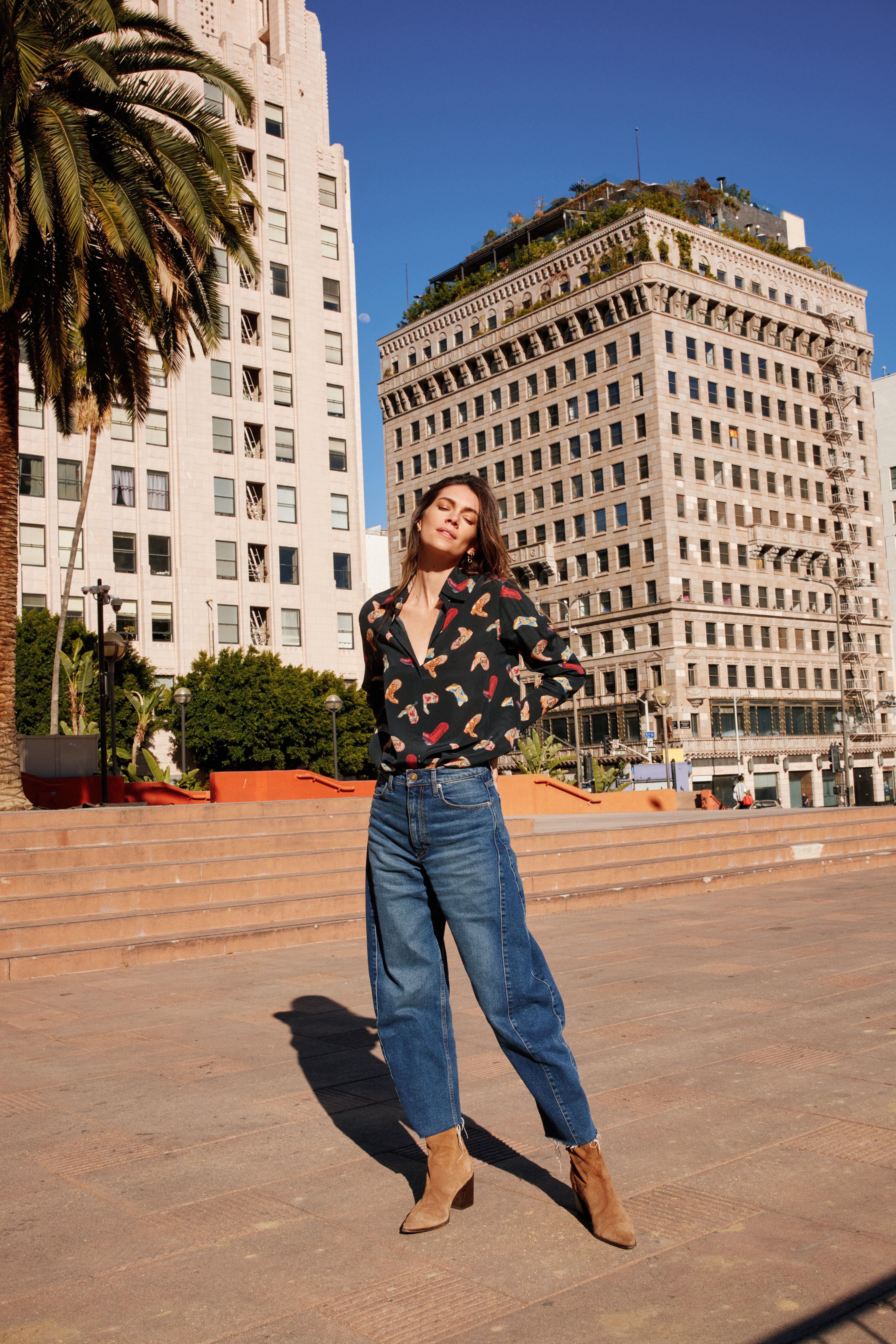 Daria French Cuff Silk Blouse - Boots