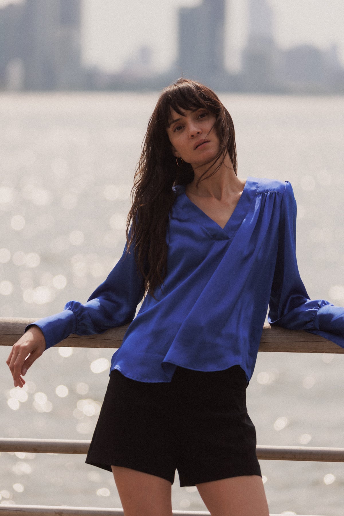 Zaria Blouse - Mykonos Blue