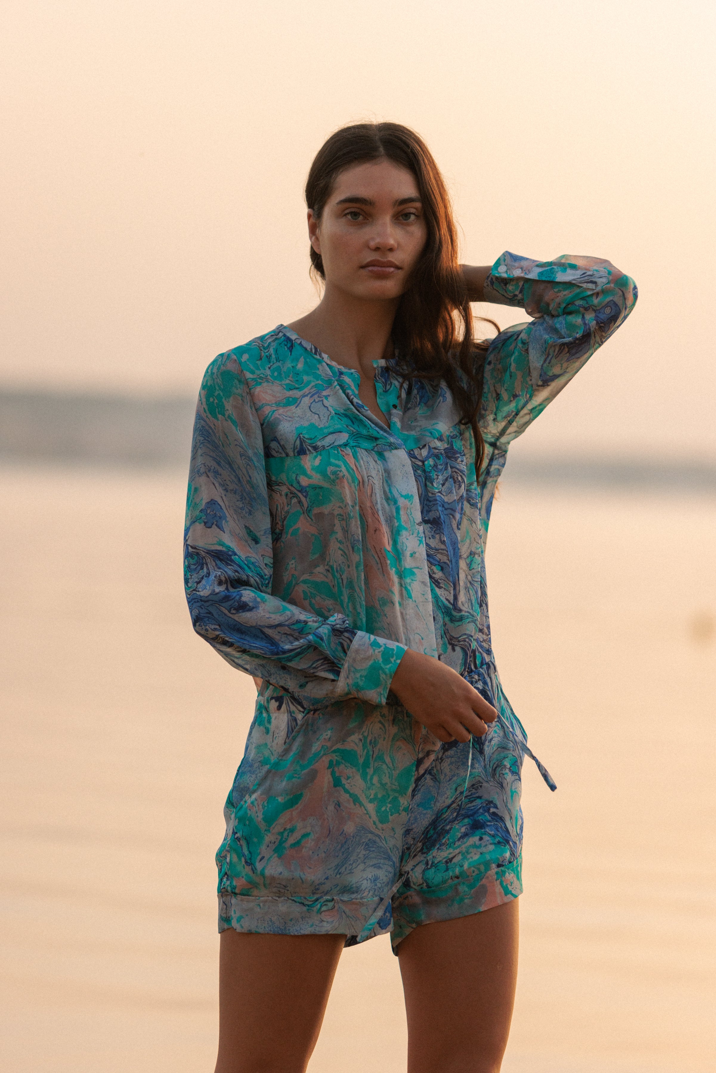 Short Jumpsuit - Cool Swirl