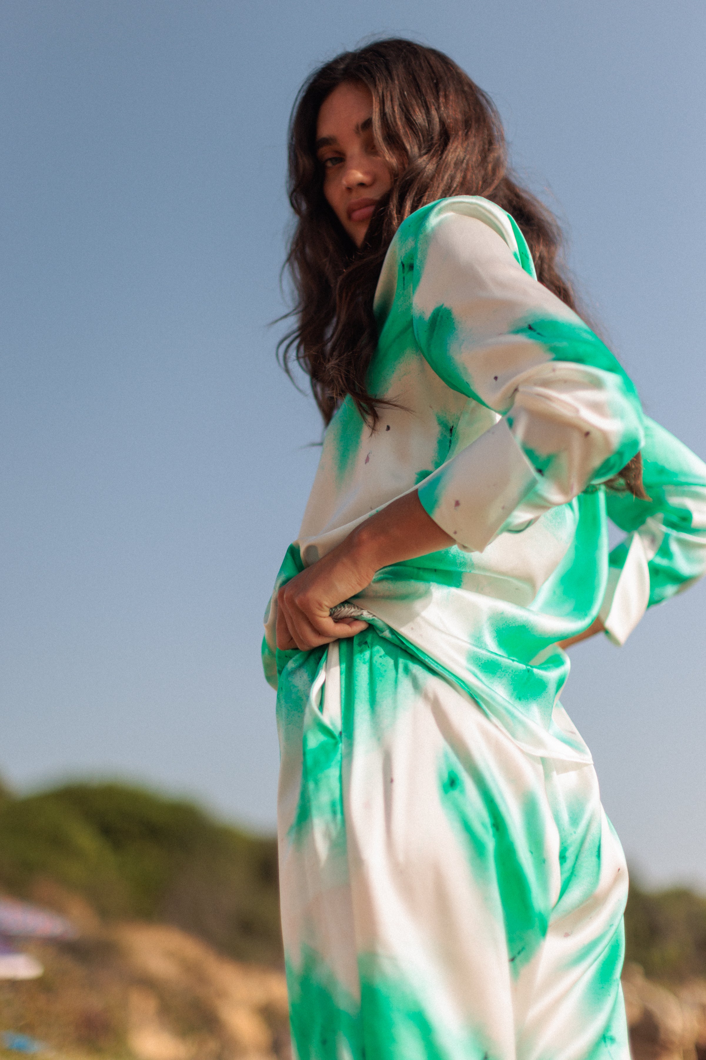 Kaia Blouse - Teal Art