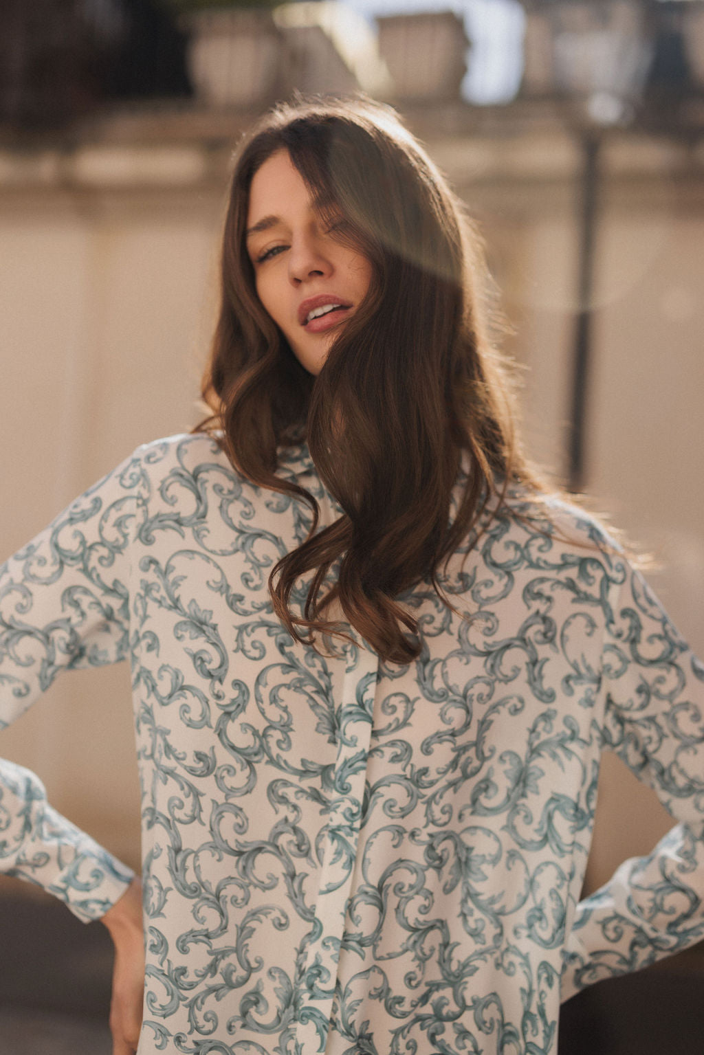 Sophie Button Down Dress - Azulejo