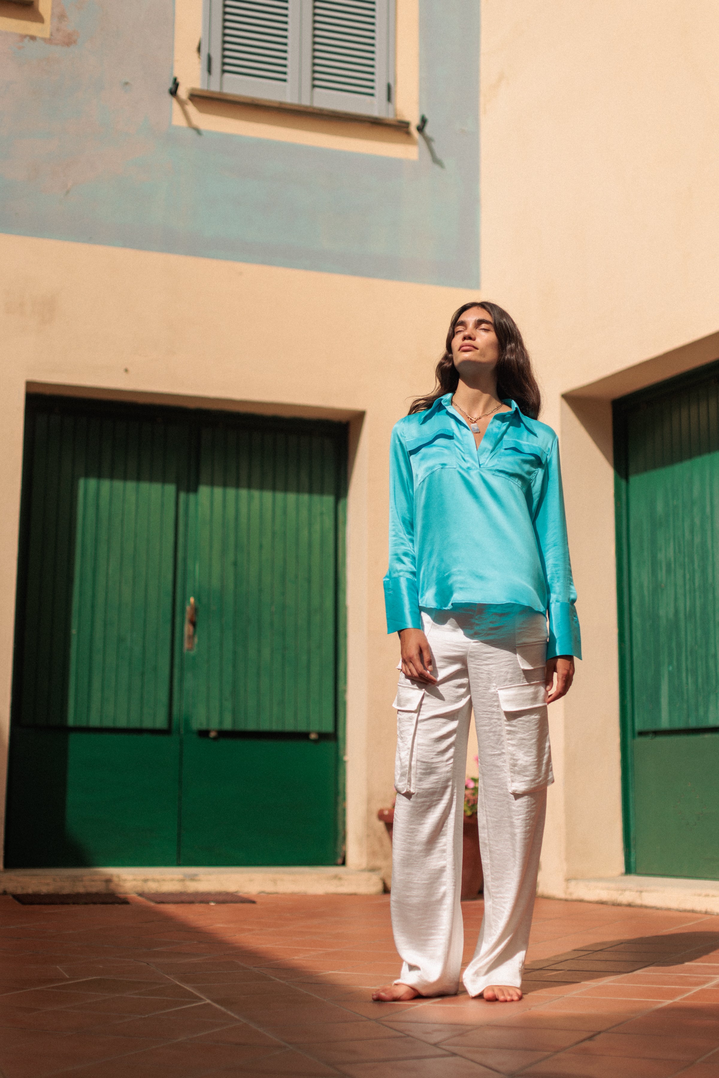 Kaia Blouse - Fiji Blue