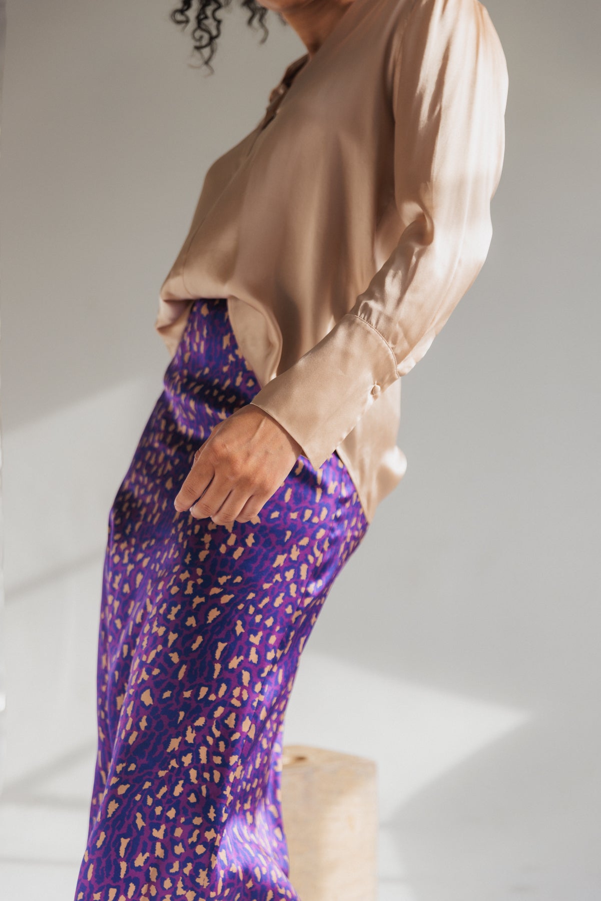 Siena Slip Skirt - Purple Leopard