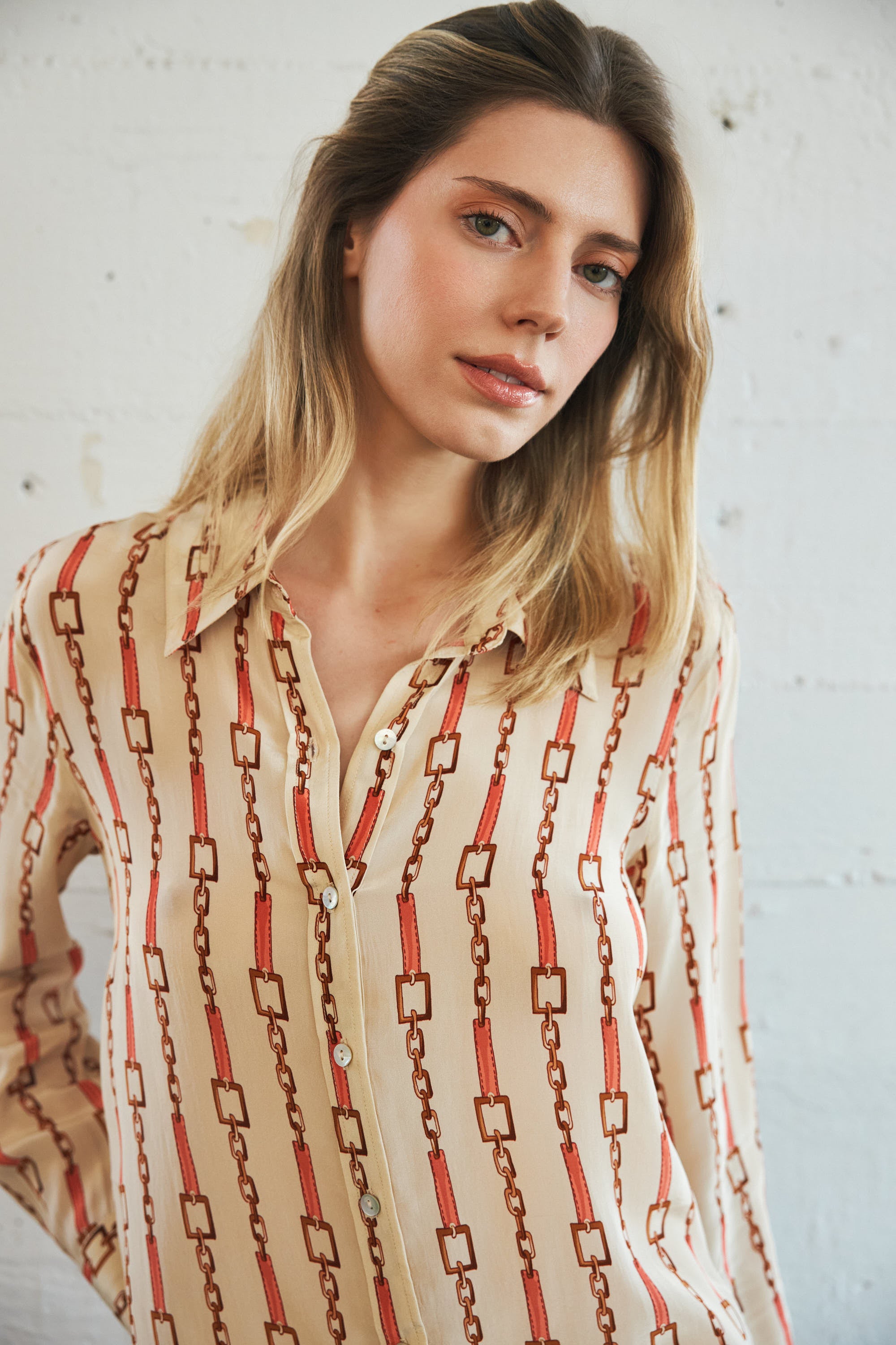 Sage Blouse - Coral Chain