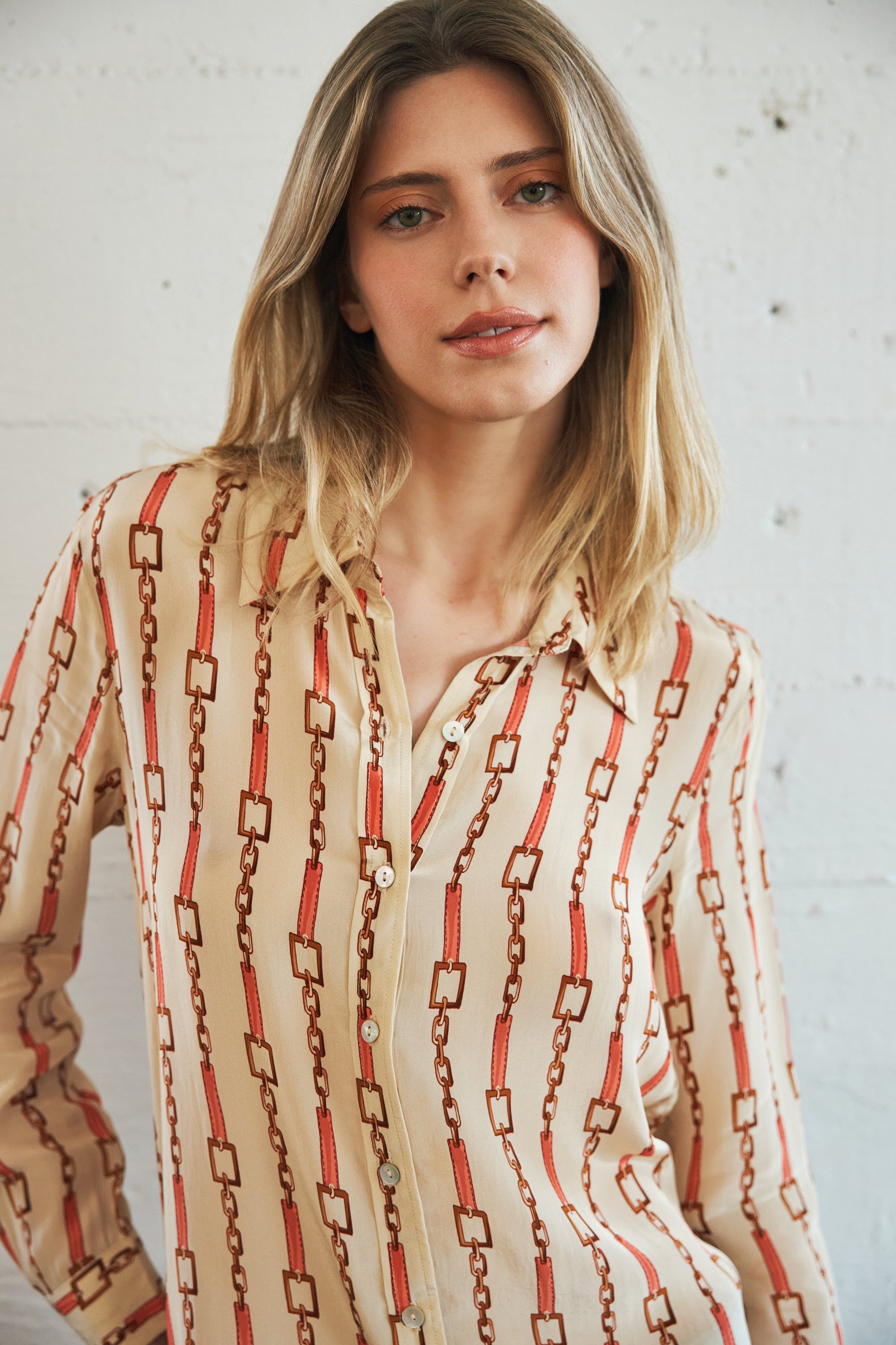 Sage Blouse - Coral Chain