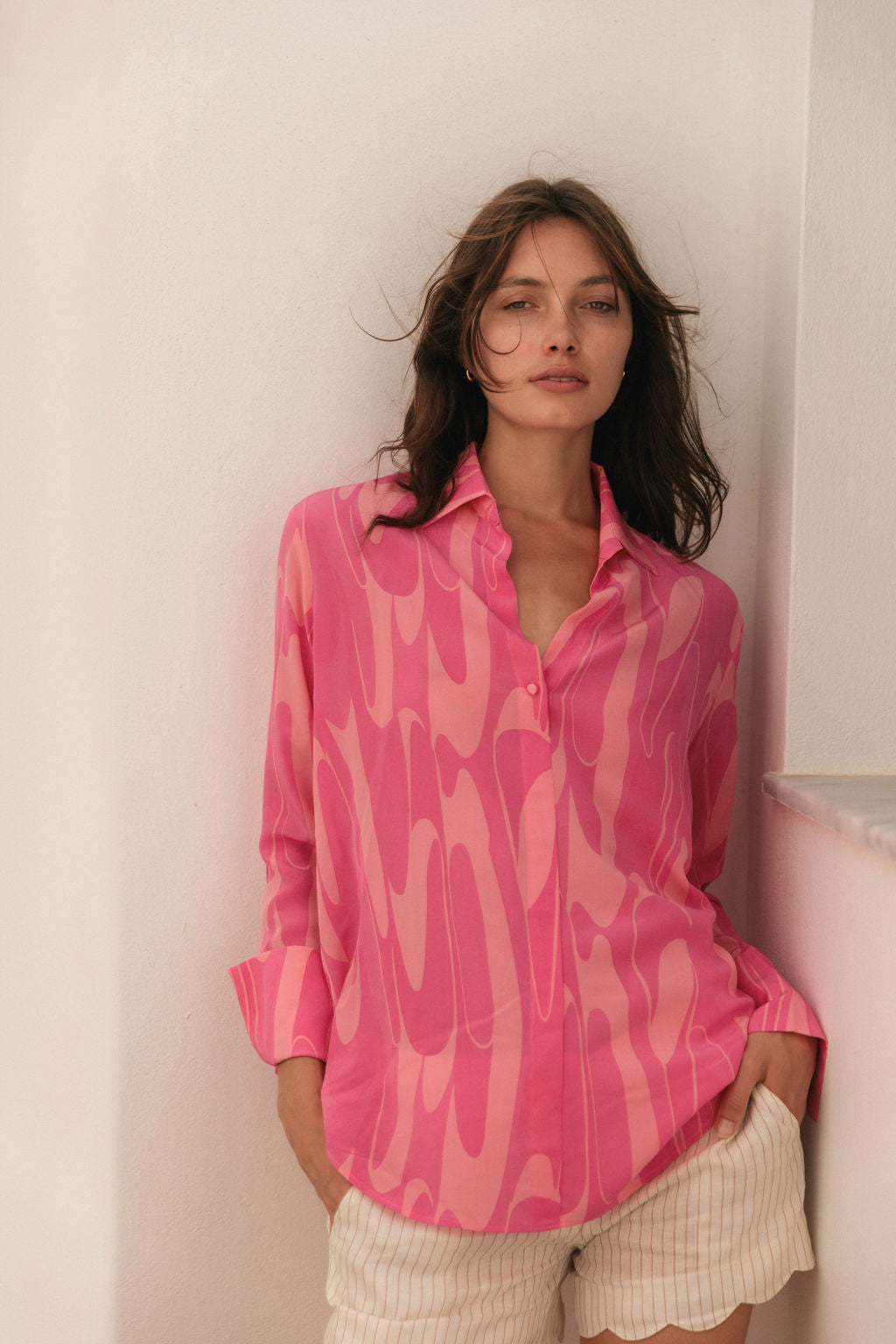 Daria Blouse in Fuchsia Feline by Catherine Gee main image 1