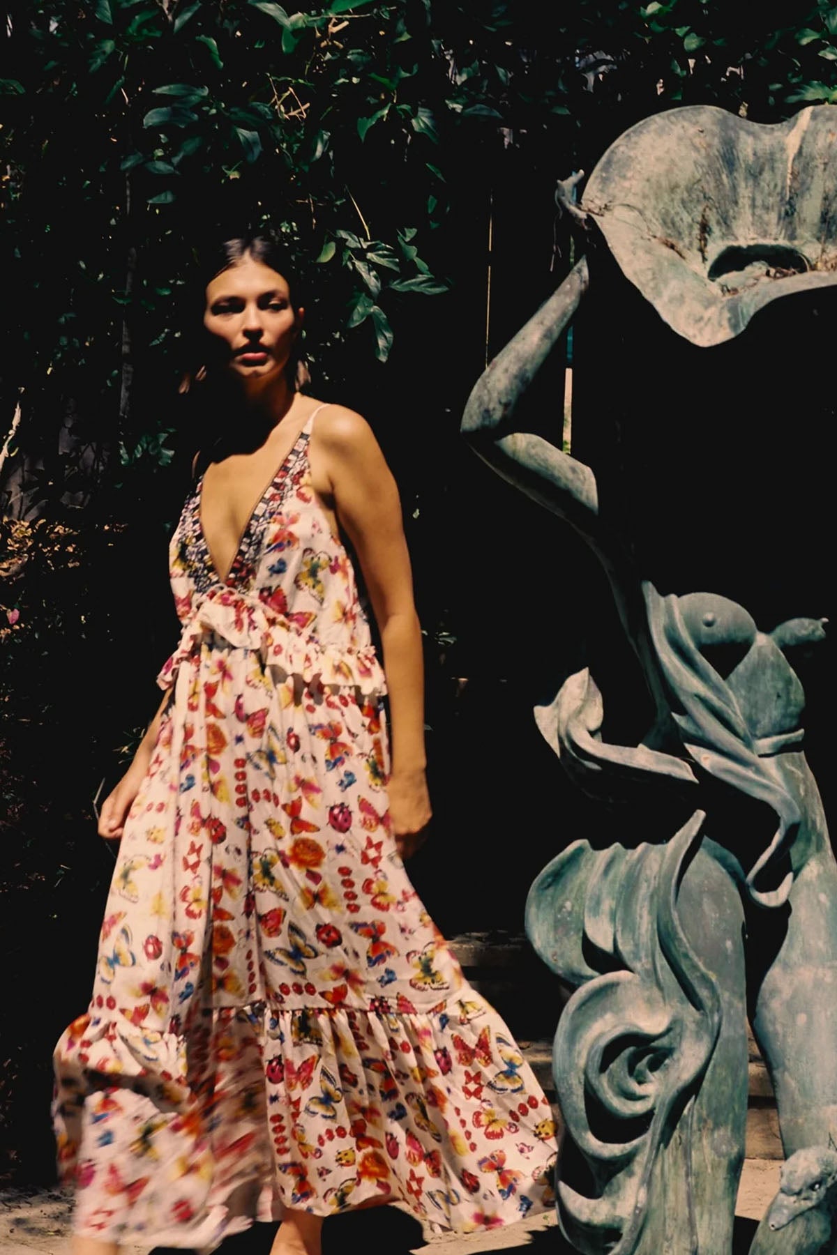 Olivia Plunge Dress - Ladybug