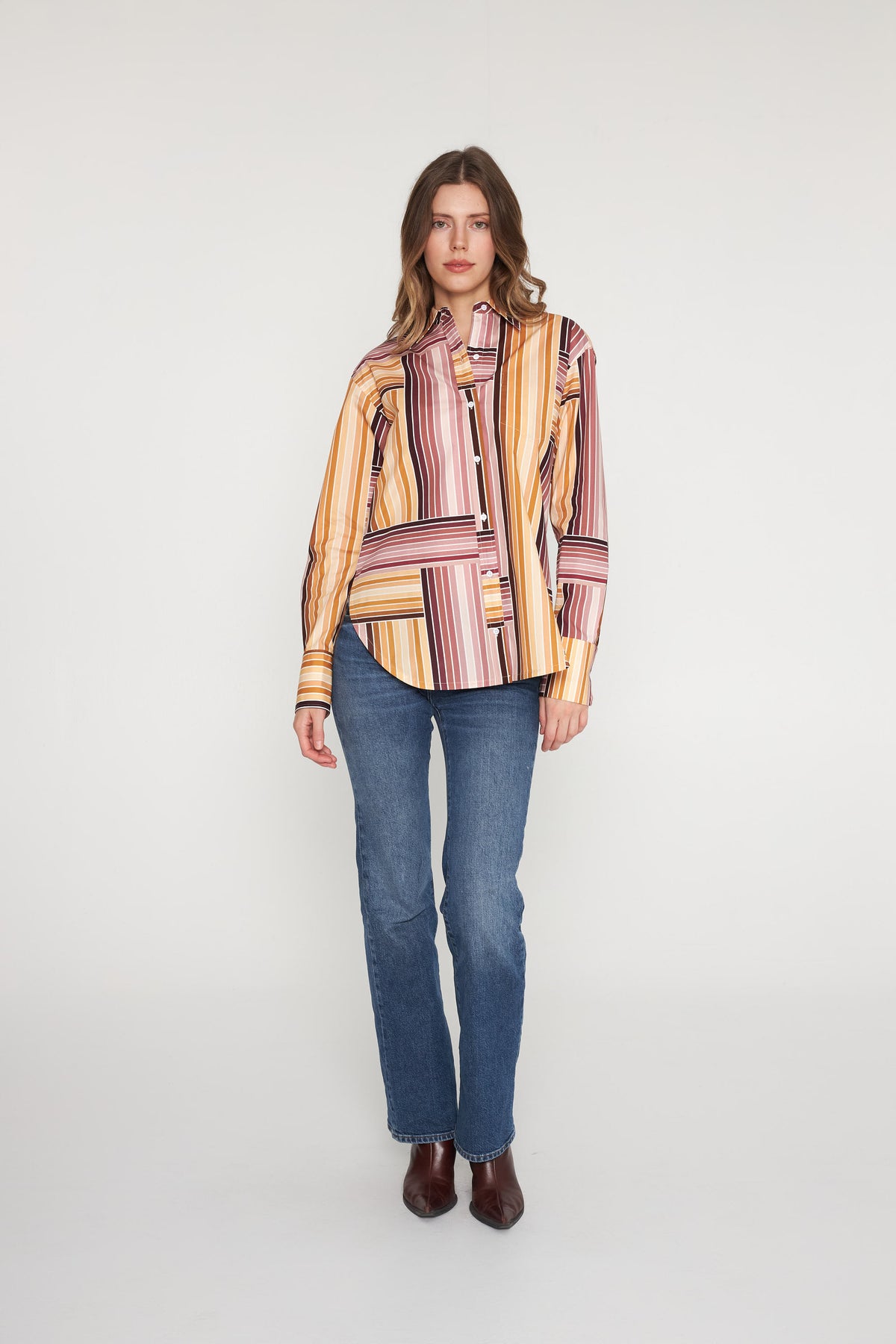 Eli Boyfriend Blouse - Bardot Stripe