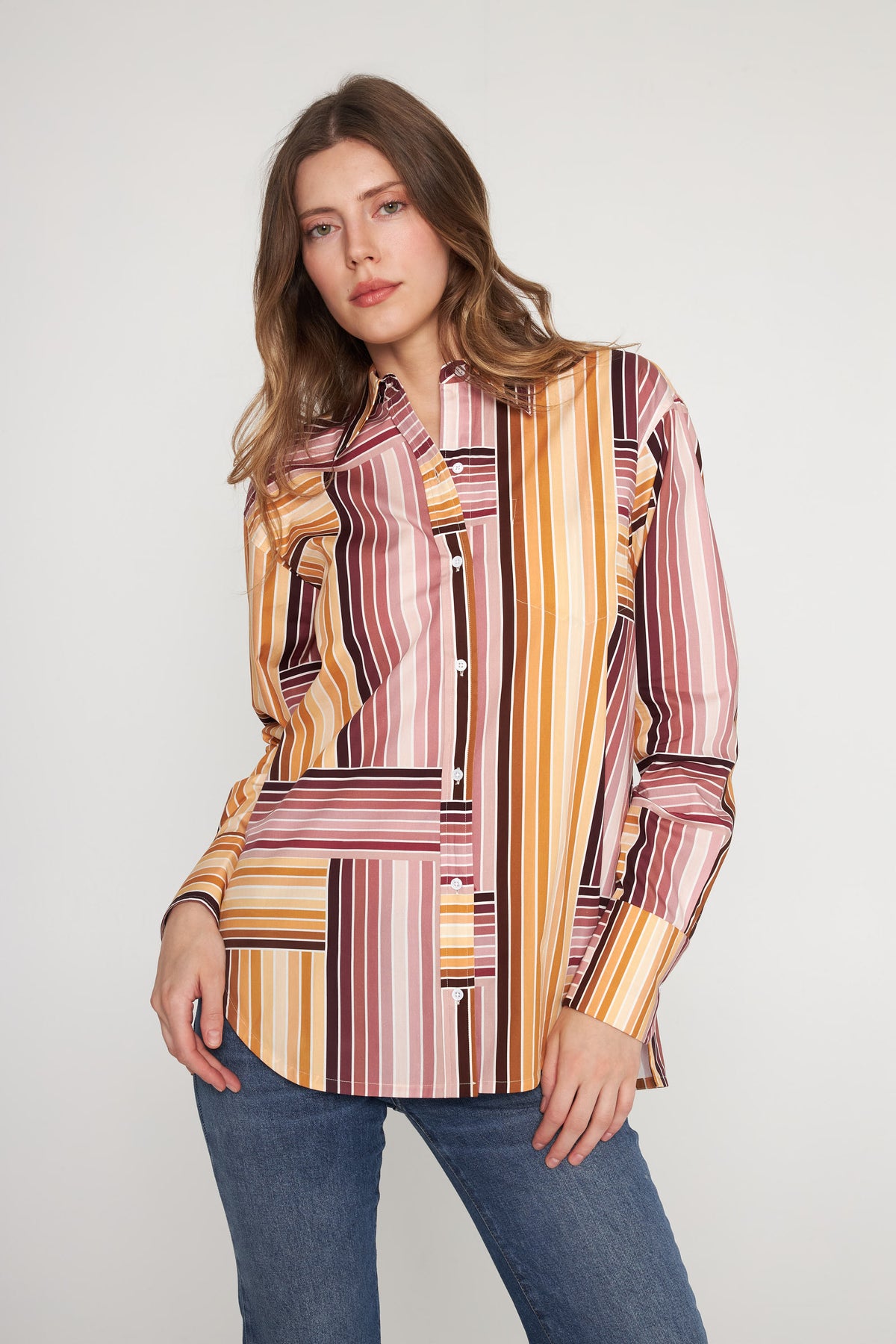 Eli Boyfriend Blouse - Bardot Stripe