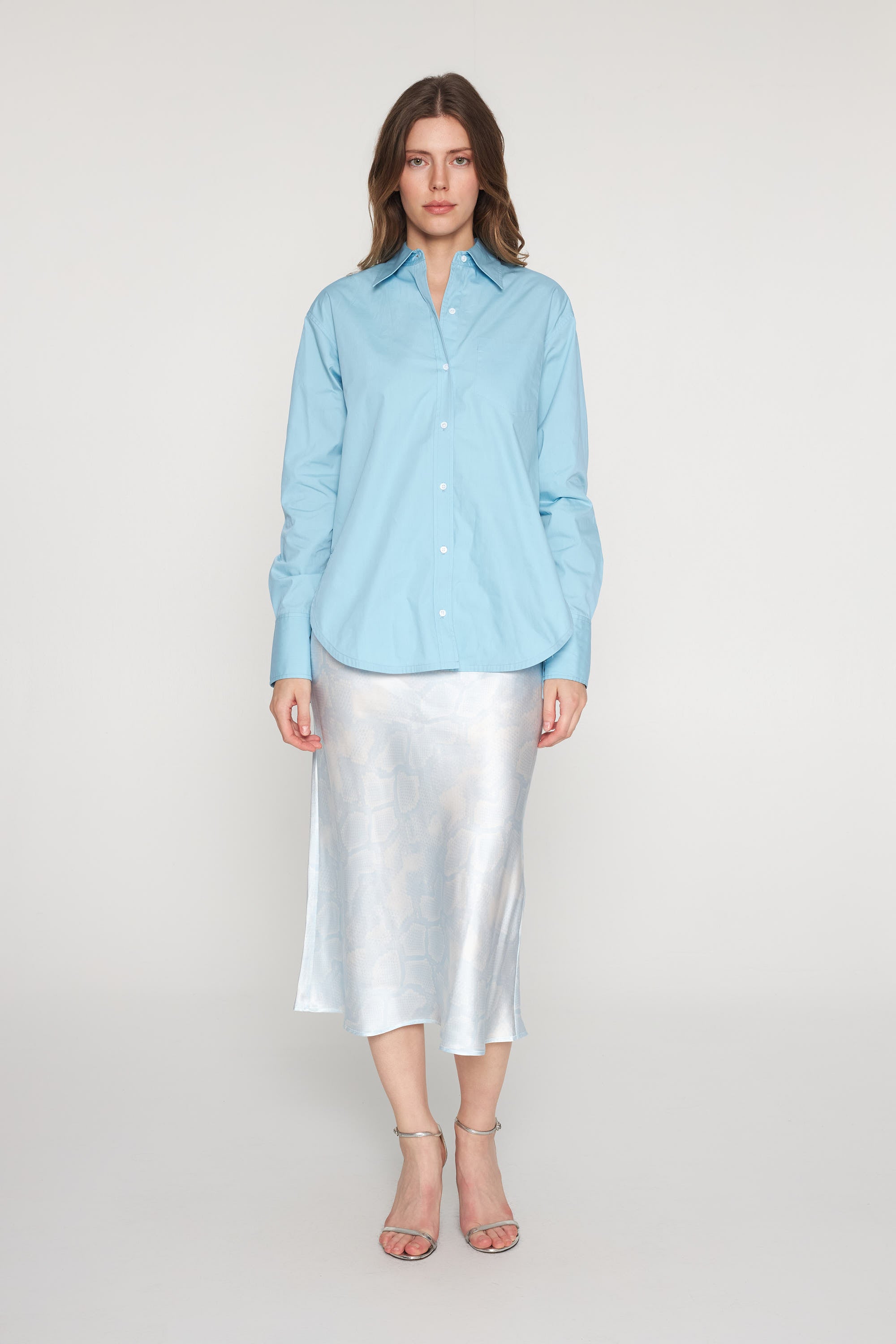 Eli Boyfriend Blouse - Sky Blue