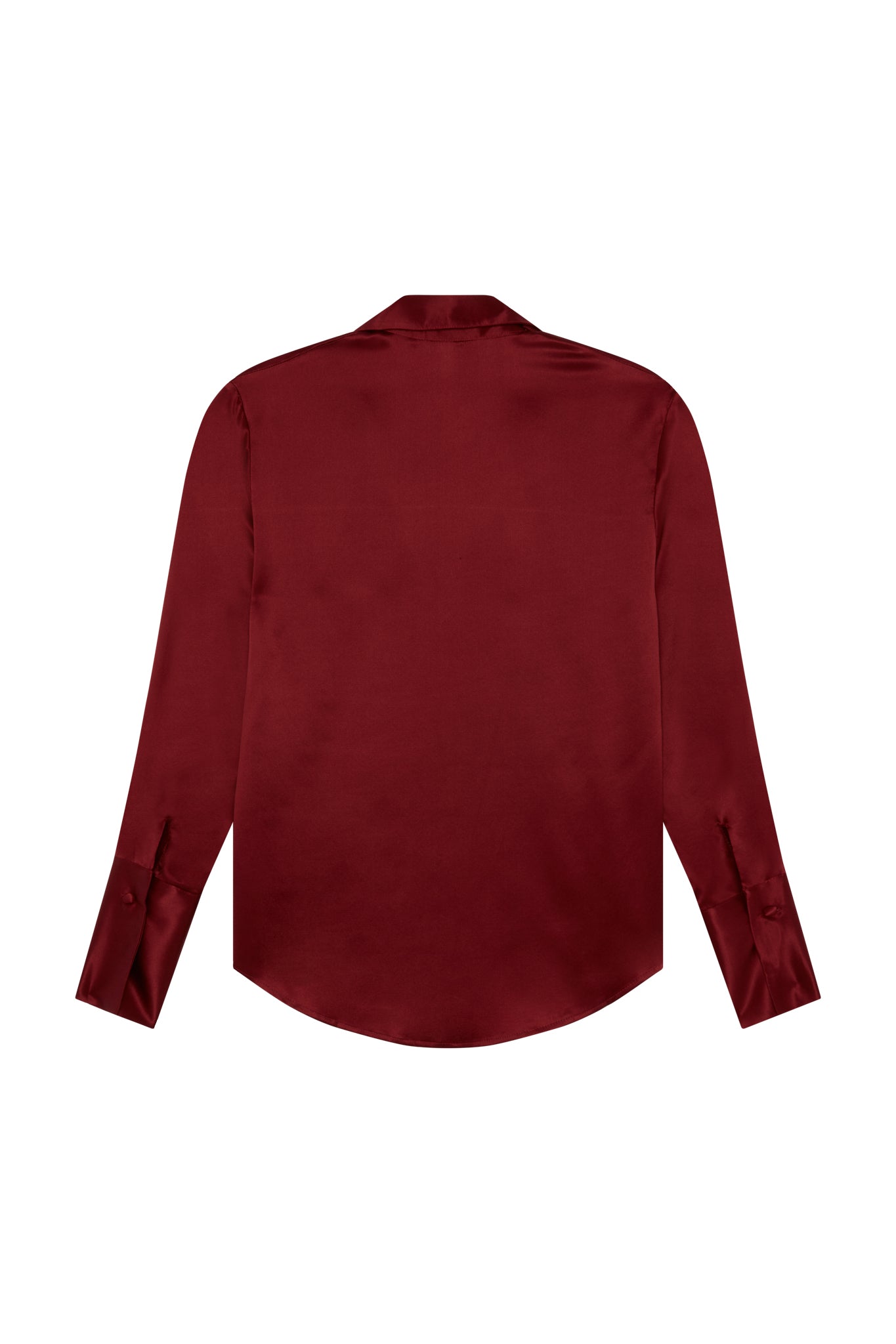 Daria French Cuff Silk Blouse - Holiday Red