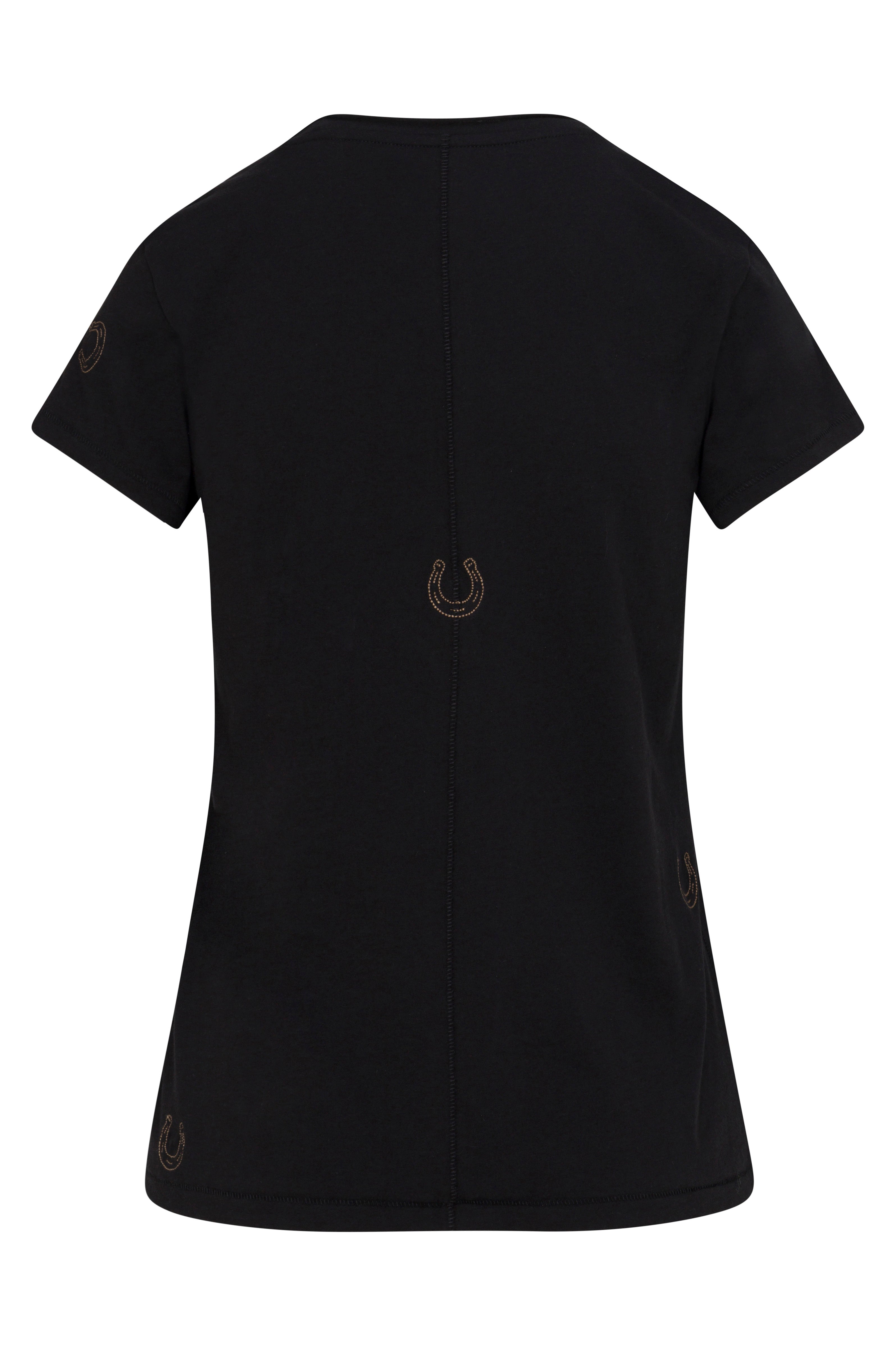 Embroidered Cotton T-Shirt - Black Horseshoe