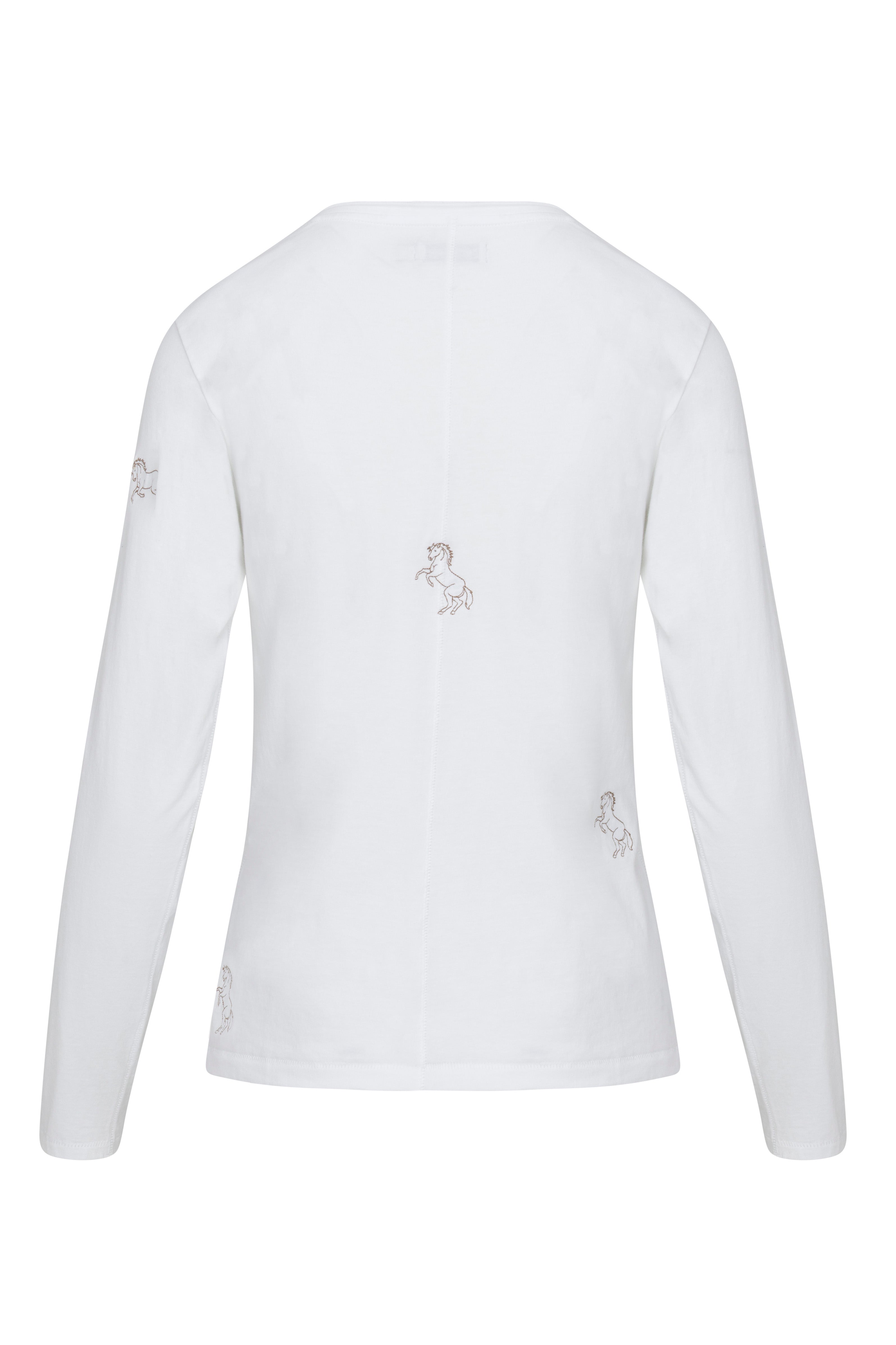 Embroidered Cotton T-Shirt Long Sleeve - Horse