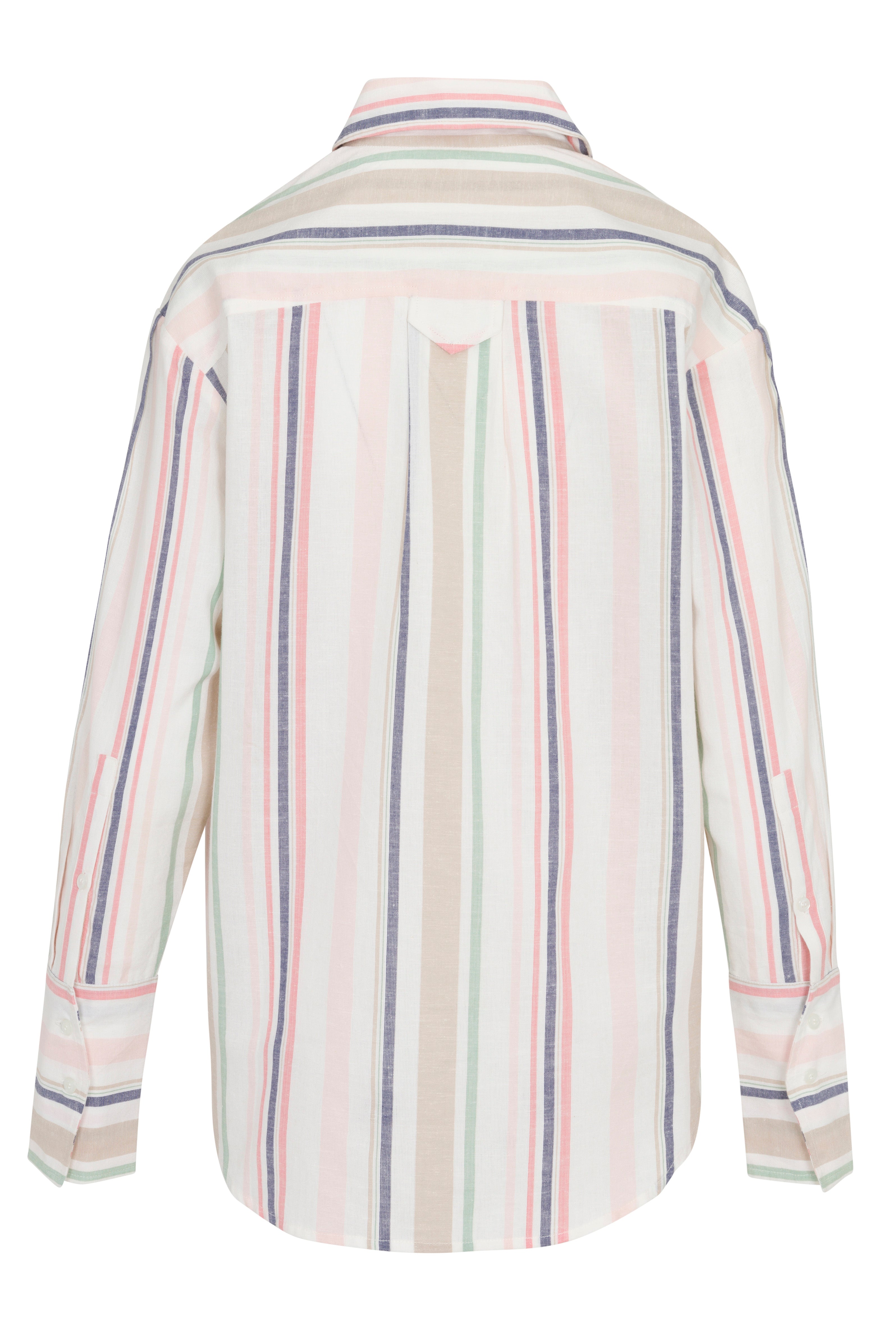 Daria Boyfriend Blouse - Pastel Stripe