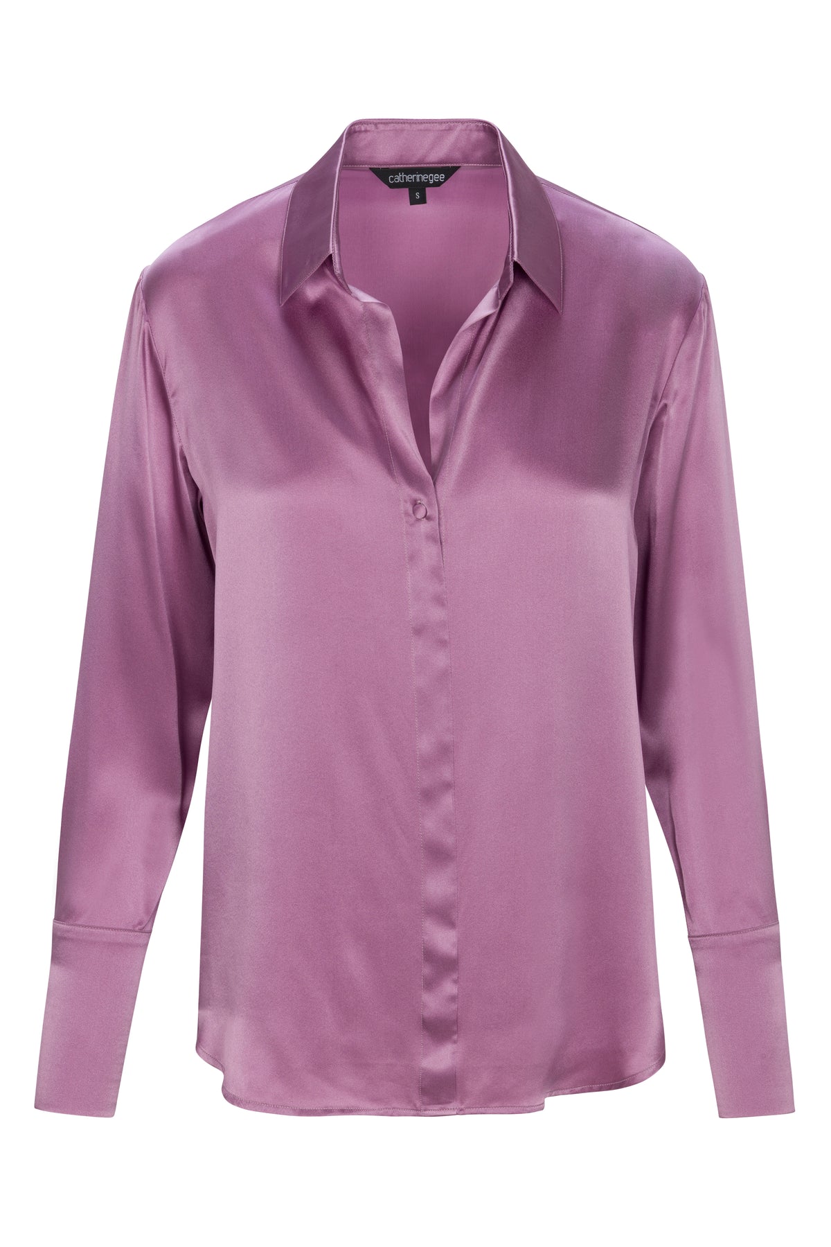 Daria French Cuff Silk Blouse - Purple Pink
