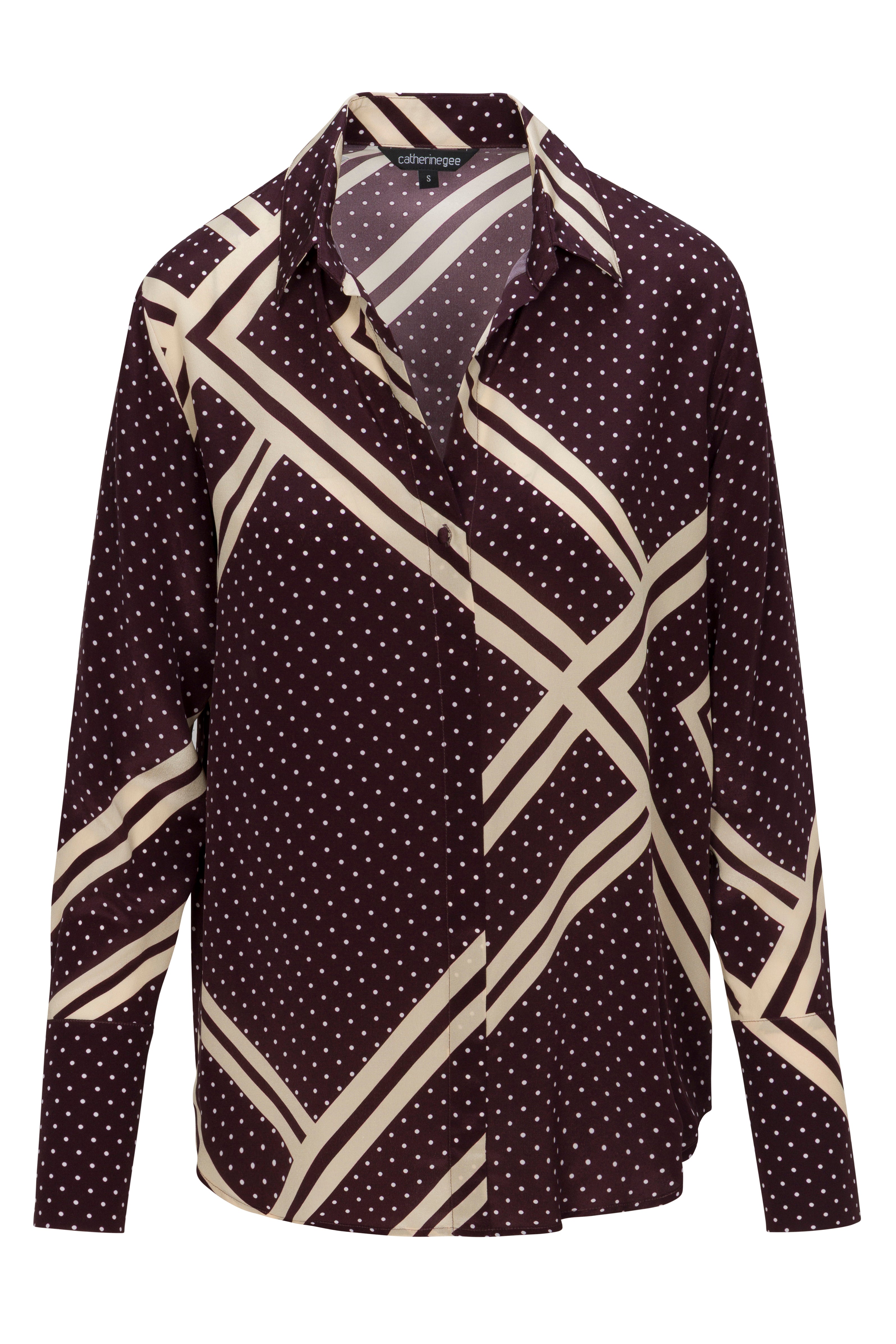 Daria French Cuff Silk Blouse - Bardot Polka