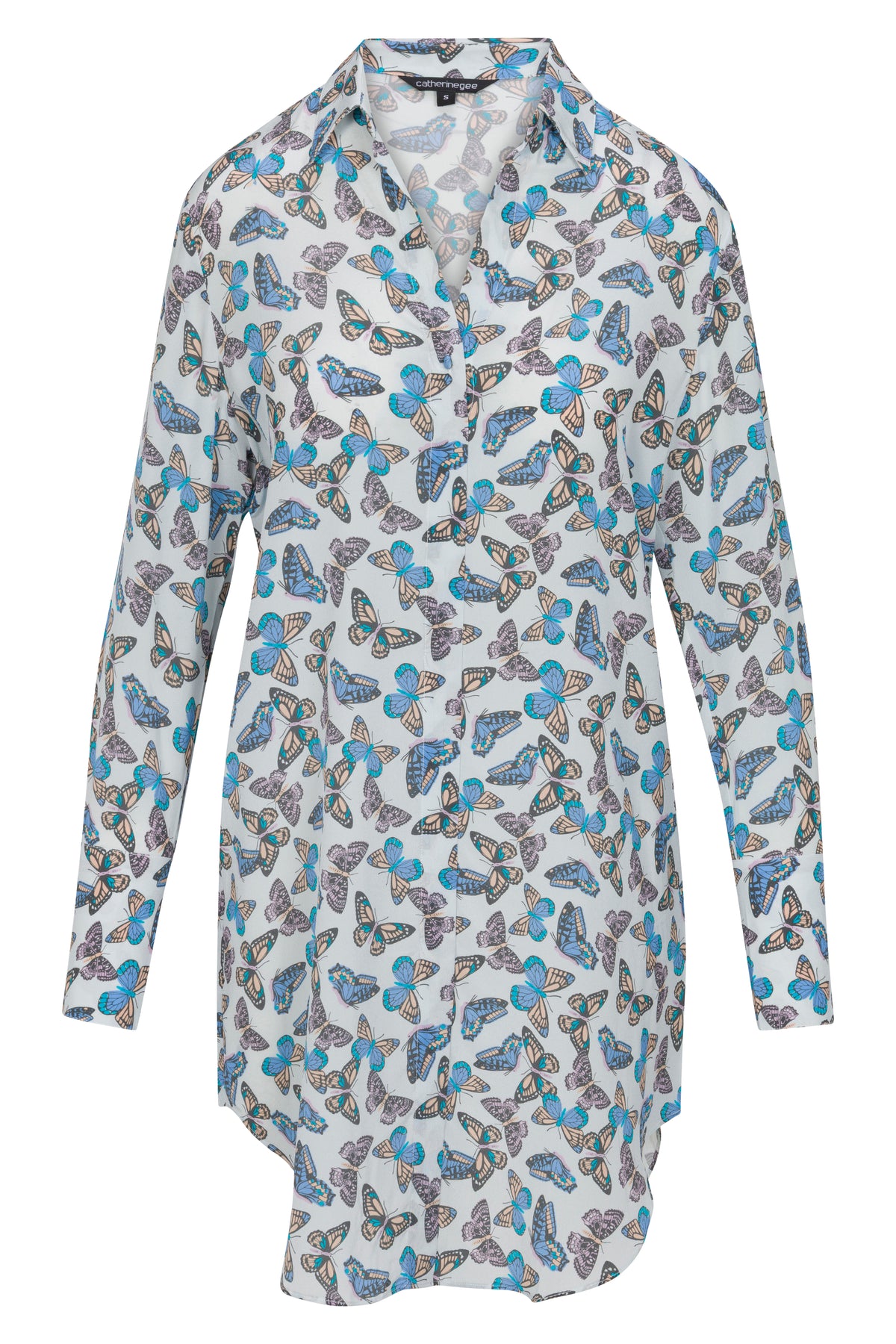 Daria Silk Shirt Dress - Mallorca Monarch