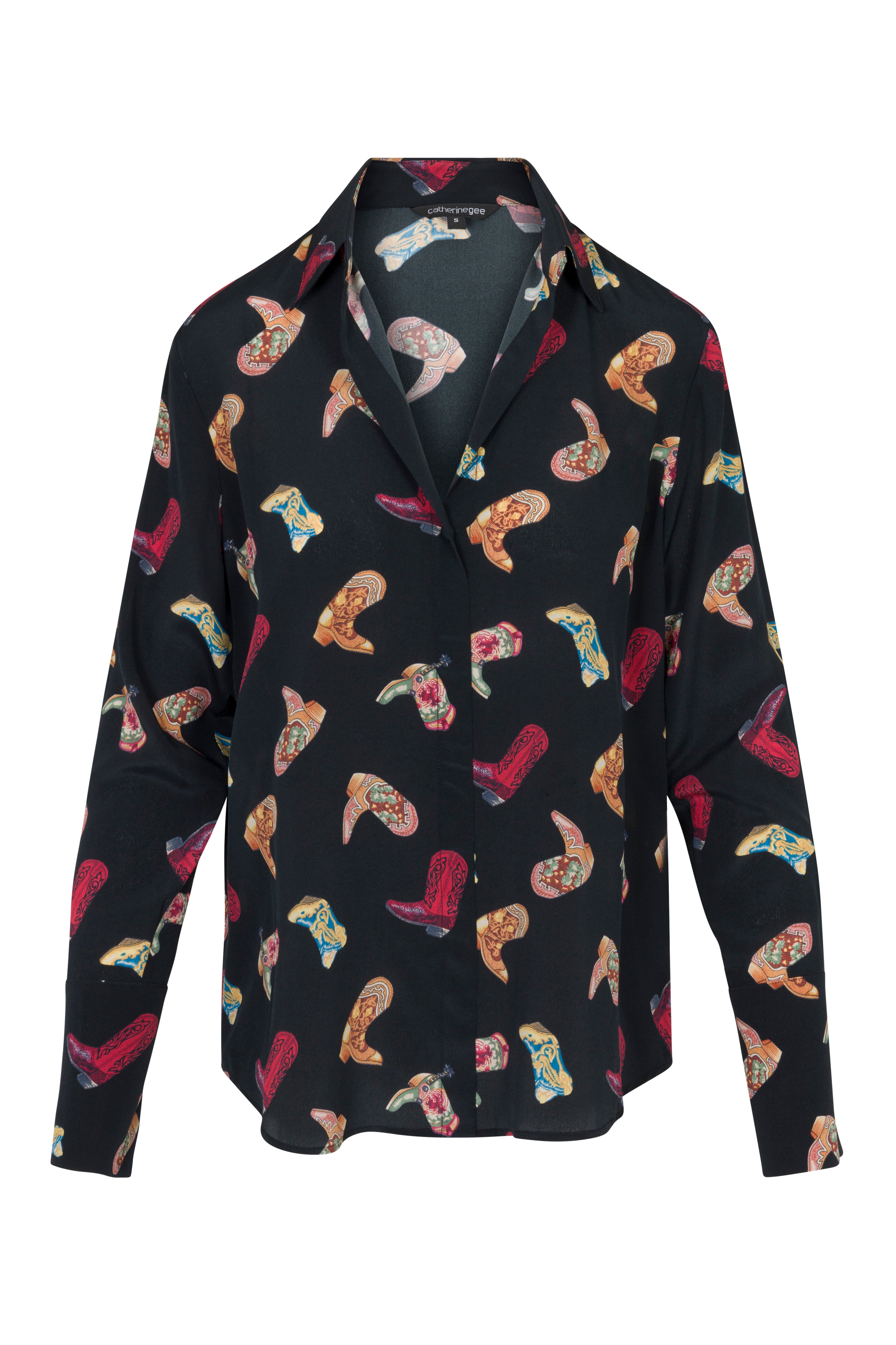 Daria French Cuff Silk Blouse - Boots