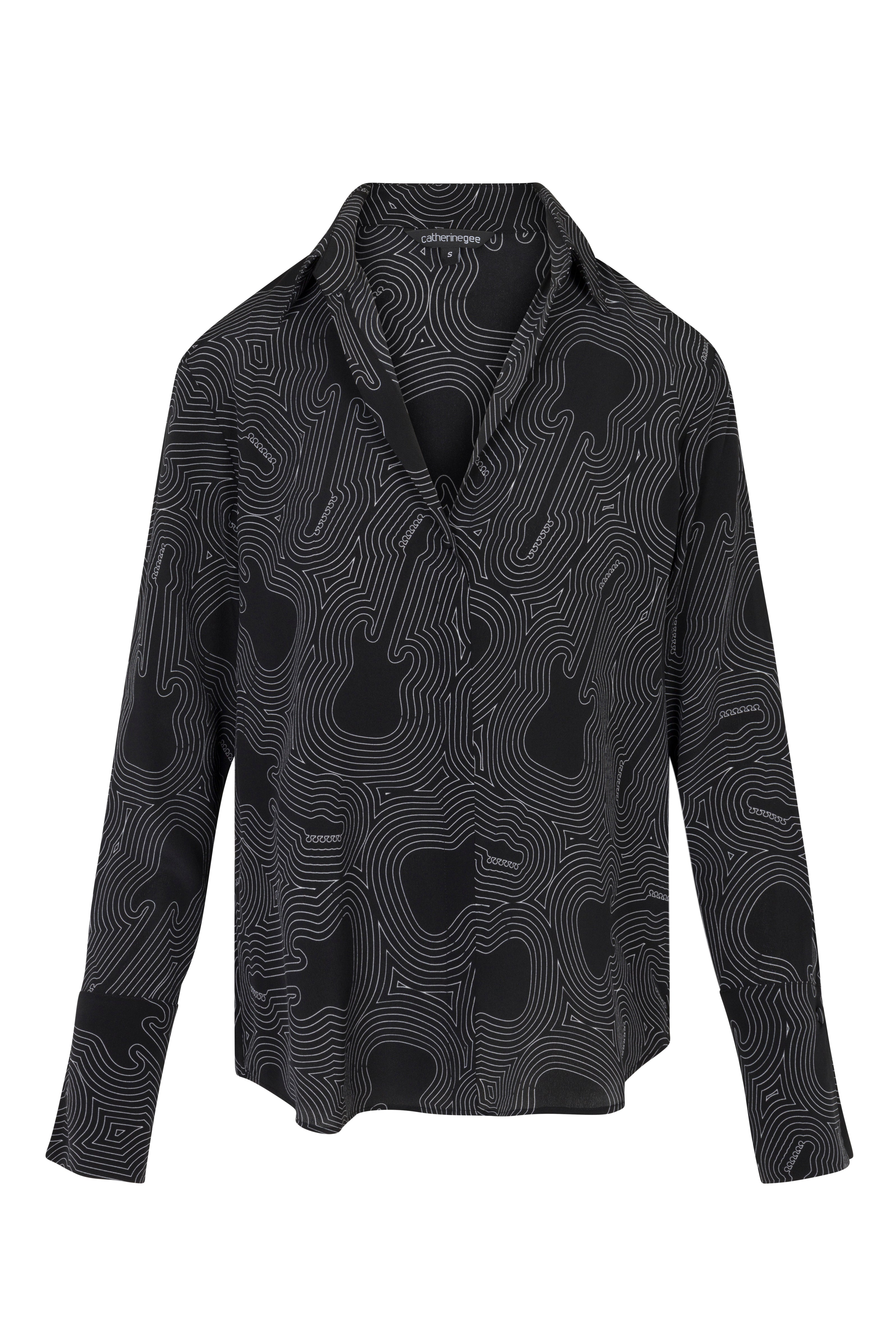 Daria French Cuff Silk Blouse - Electric Guitar