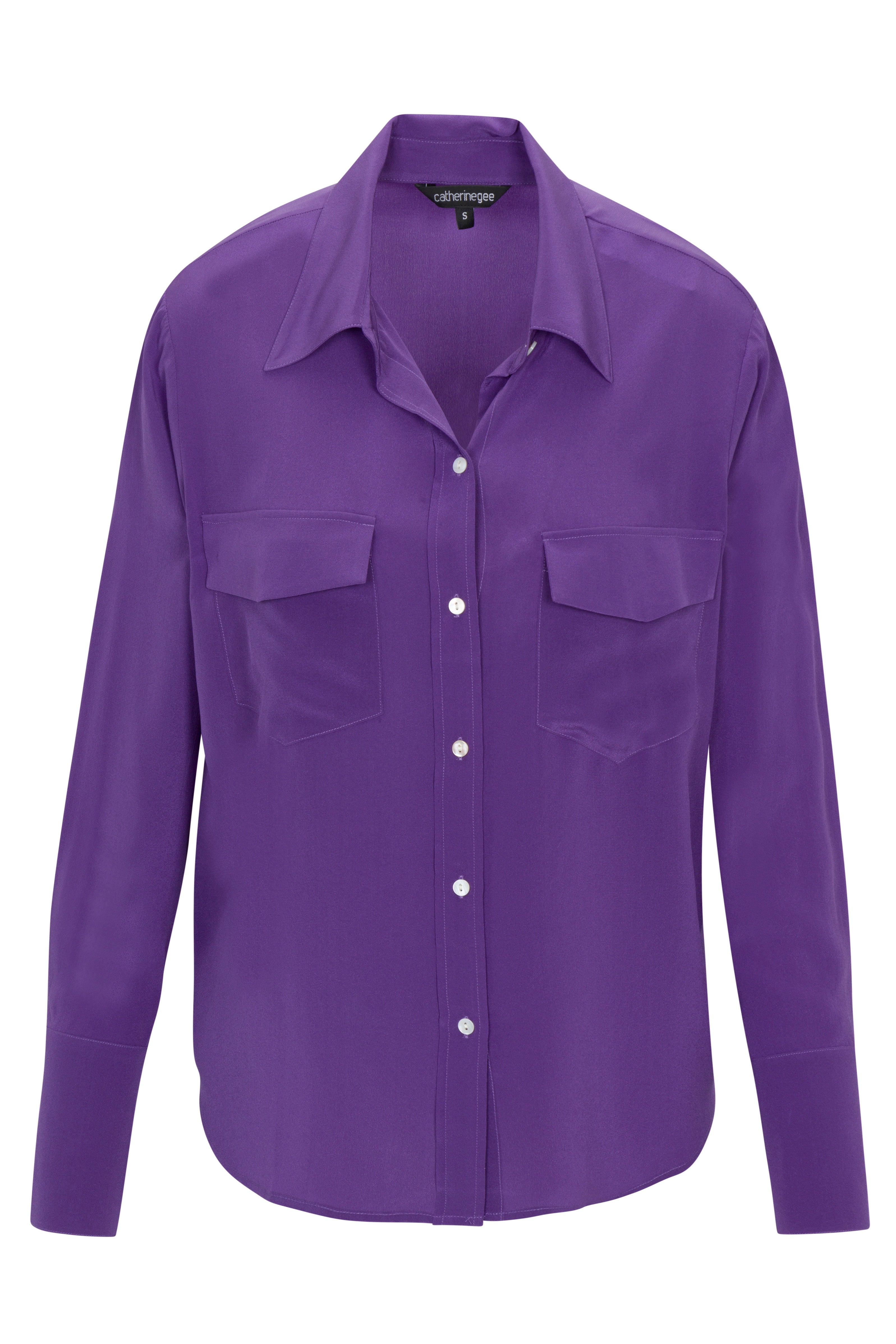 Kaia Button Down Blouse - Purple