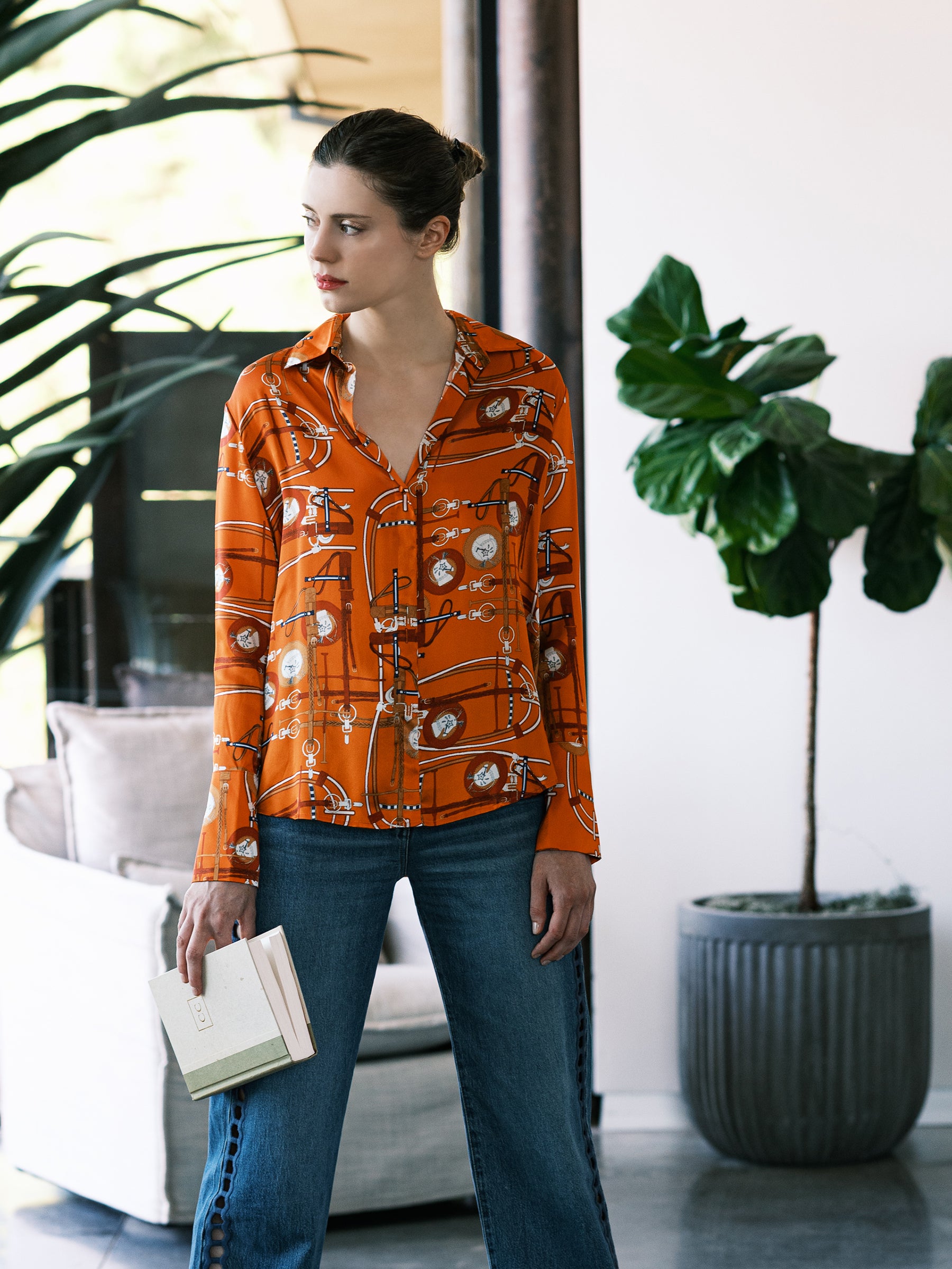 Daria French Cuff Silk Blouse - Monserrat