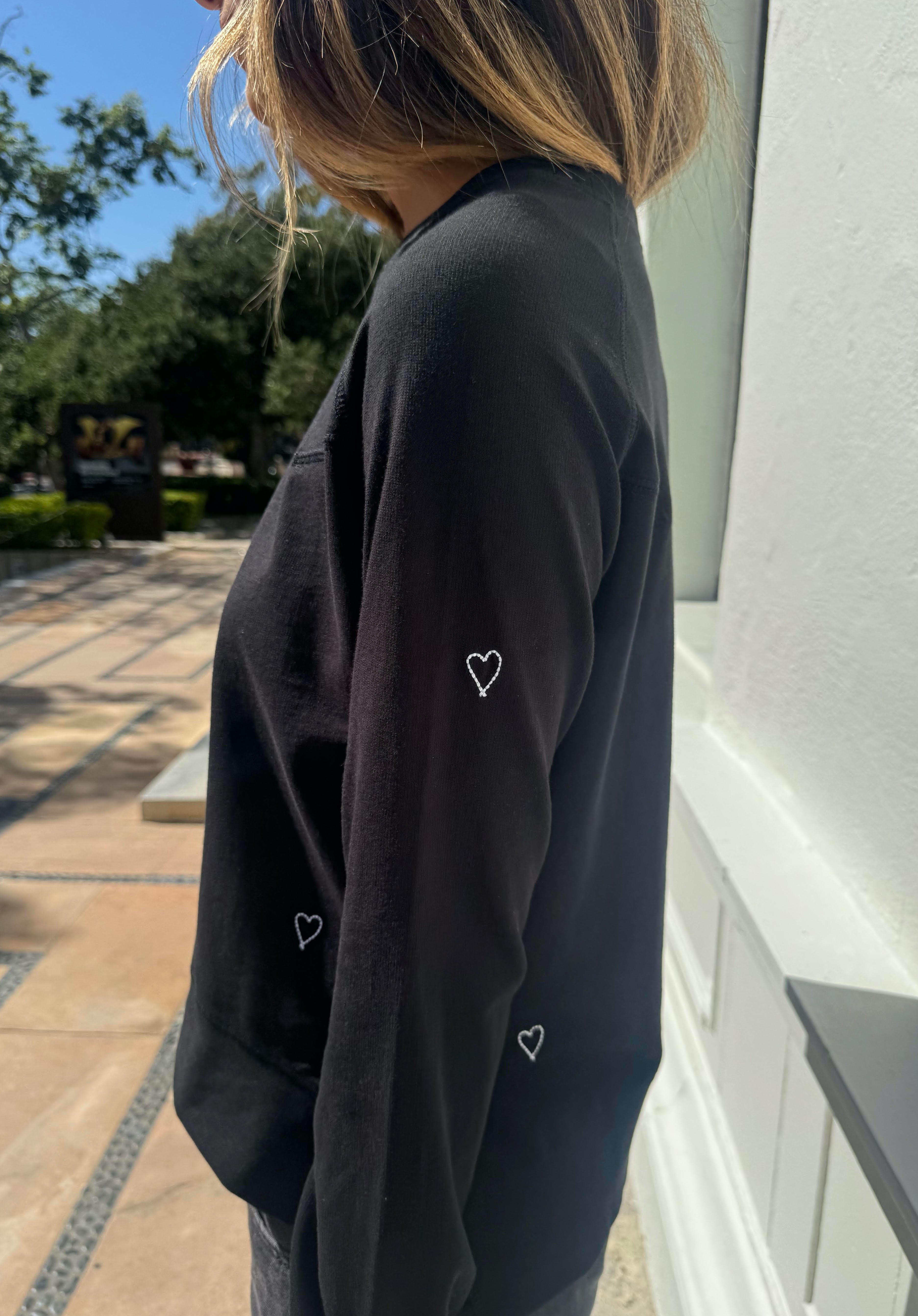 Embroidered Sweatshirt - Black Heart