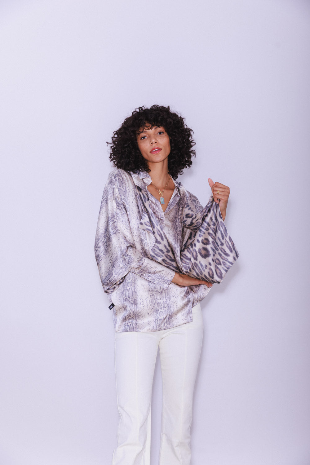 Kimono Reversible Silk - Snake/Leopard