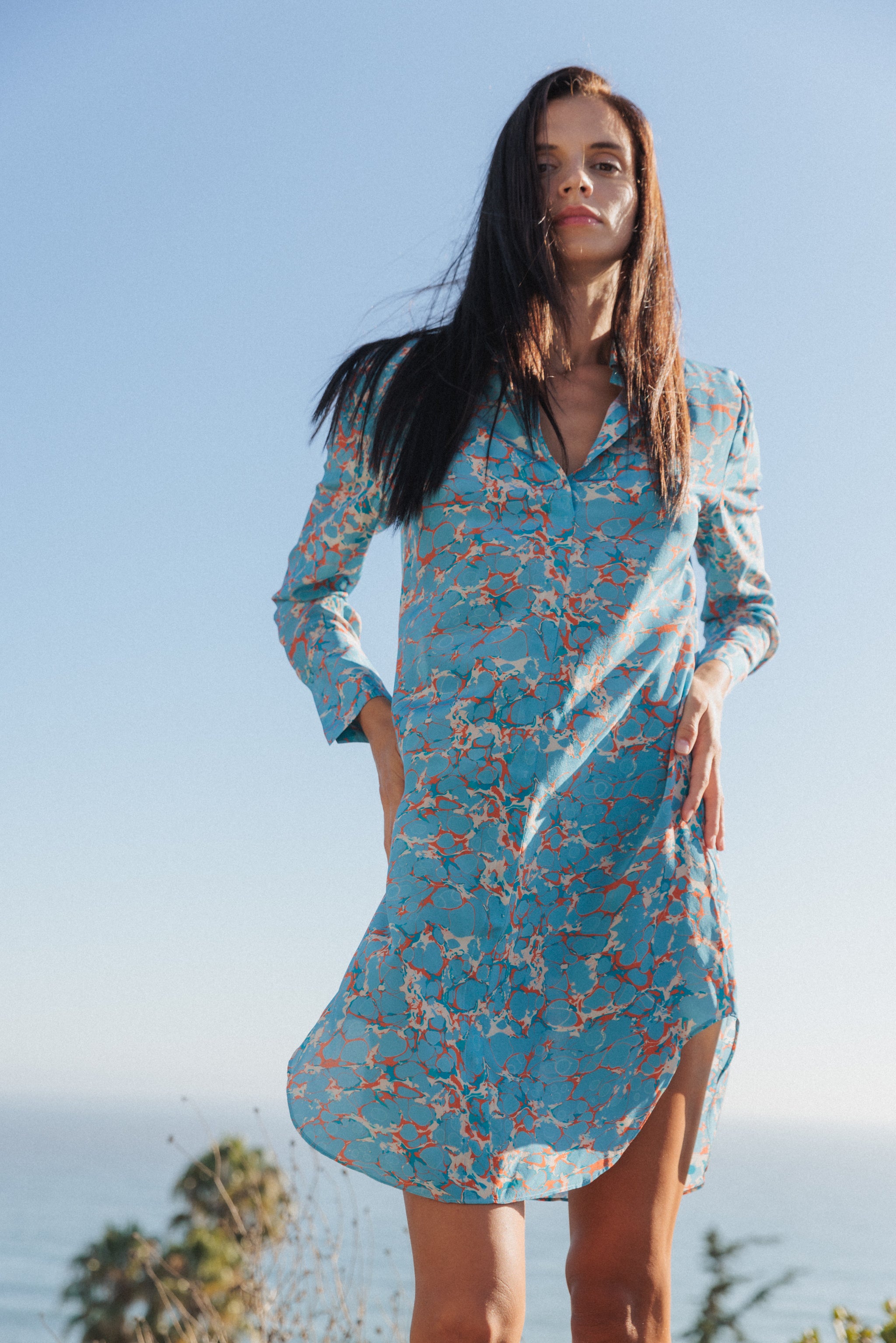 daria dress green Daria Silk Shirt Dress