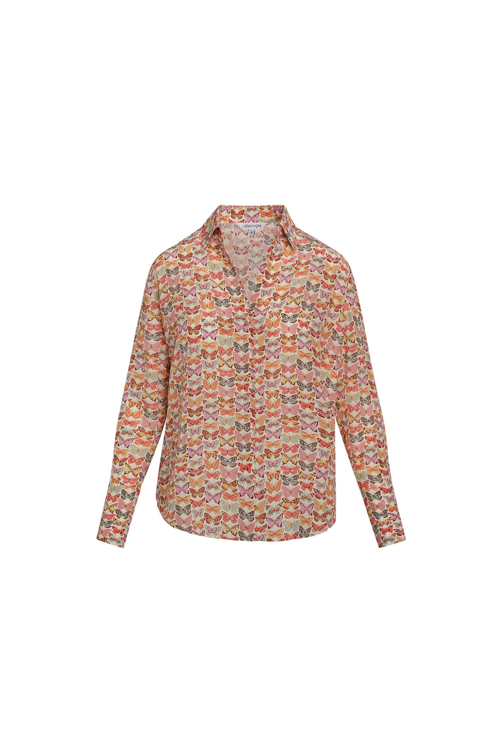 Daria French Cuff Silk Blouse - Classic Butterfly