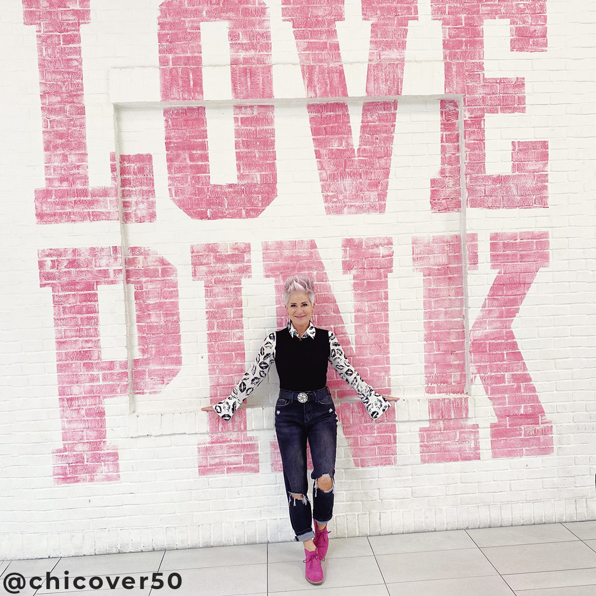 Daria French Cuff Lip Print Blouse | CG DESIGN, LLC..