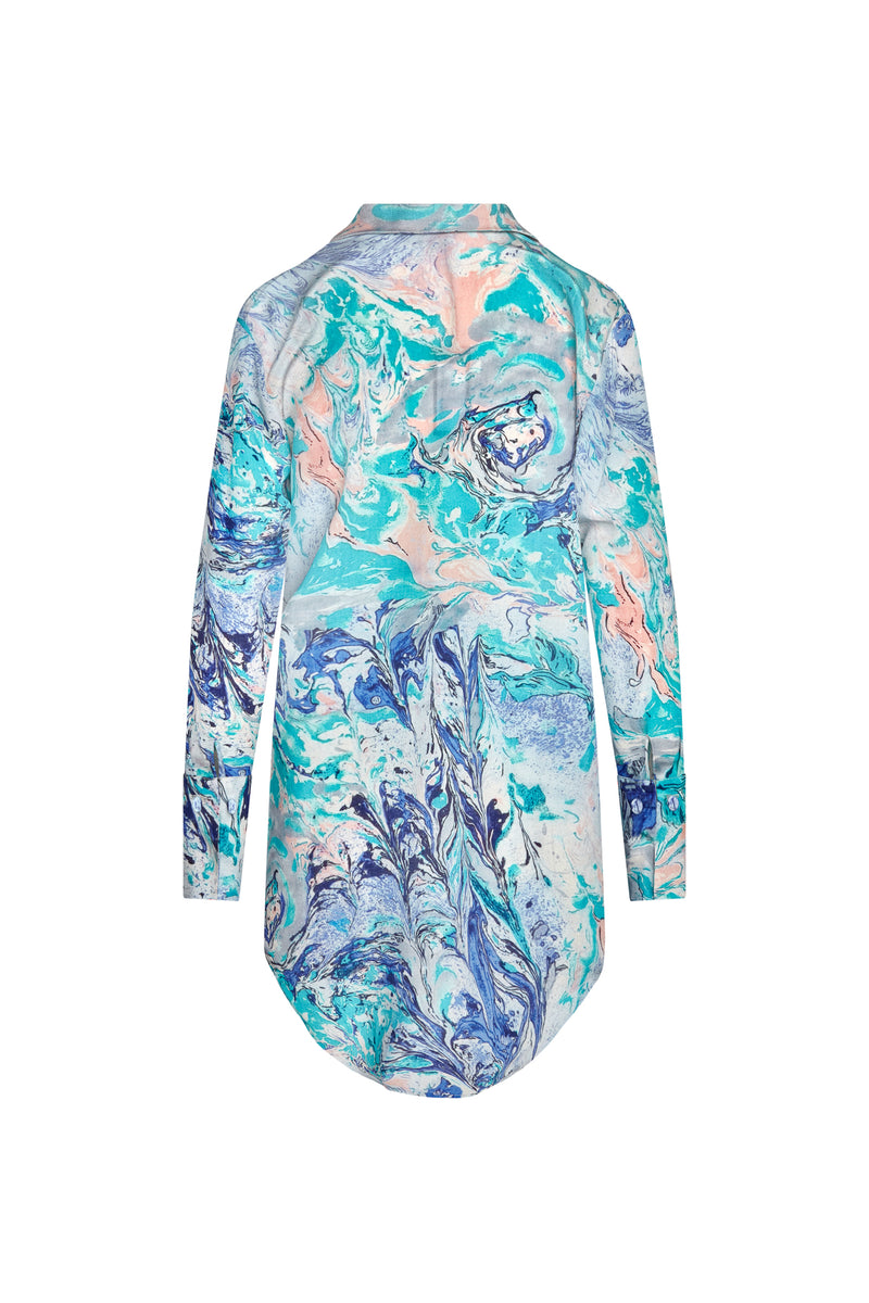 Daria Shirt Dress - Cool Swirl