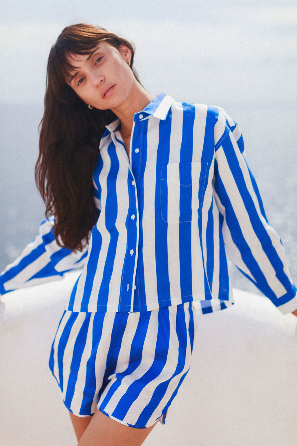 Silk Short - Blue Stripe