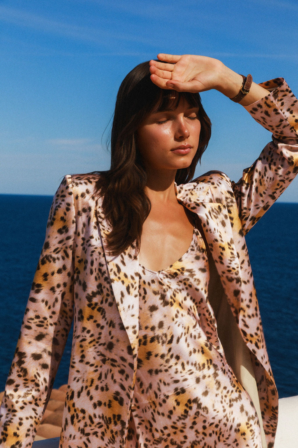 Emma Slip Dress - Blush Leopard