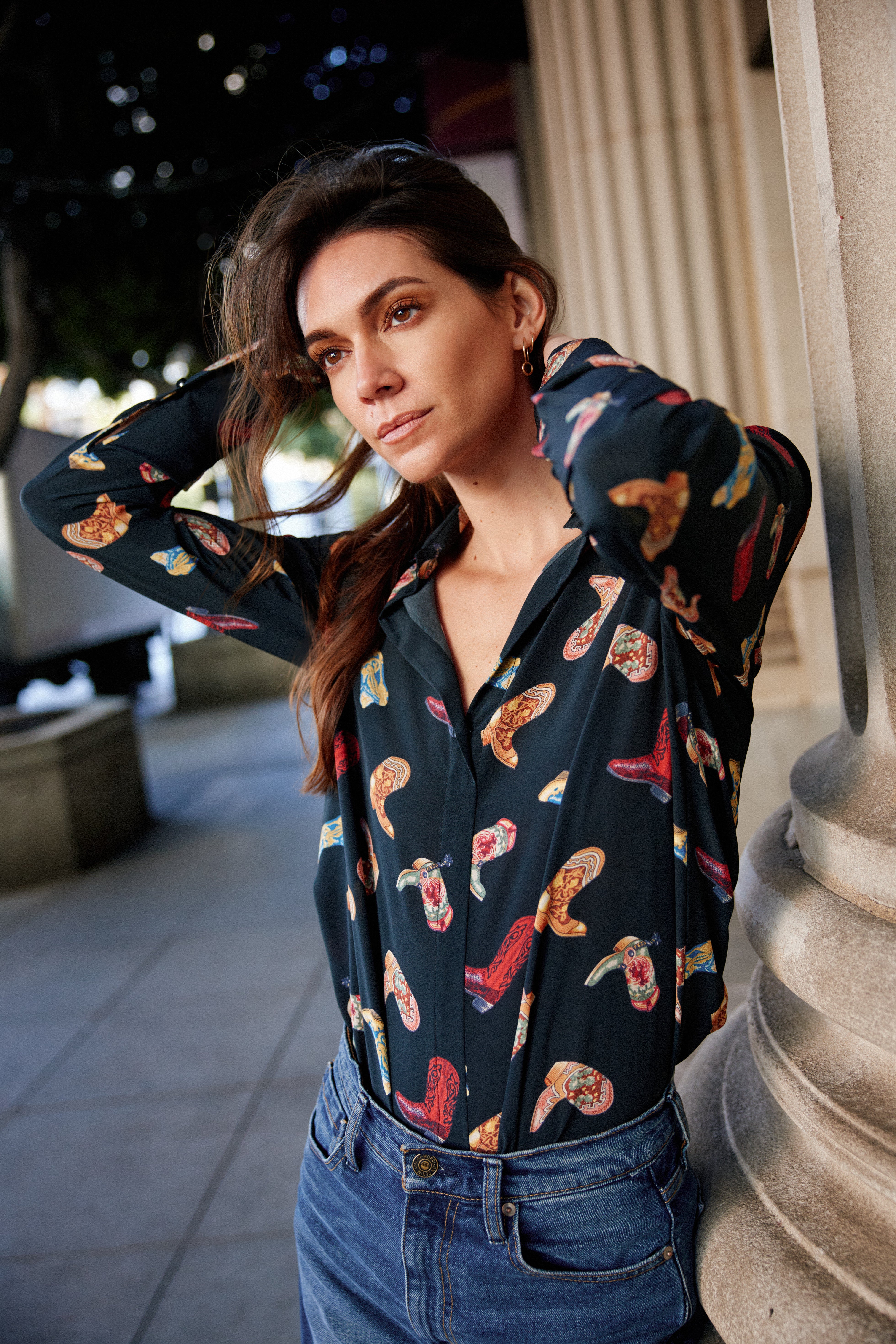 Daria French Cuff Silk Blouse - Boots