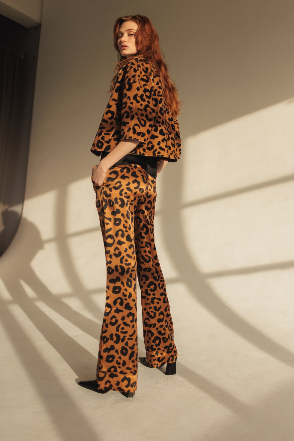 Stella Silk Pant - Cheetah